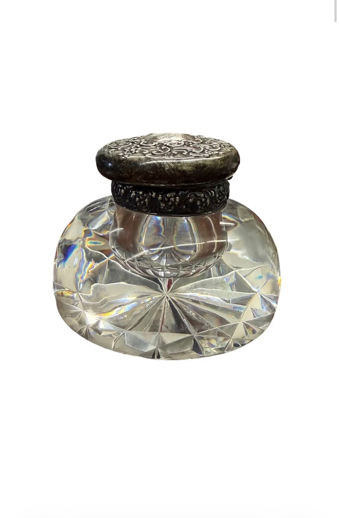 Charleston Estate - Tiffany and Co. Sterling Silver and Glass Inkwell (1 of 5)