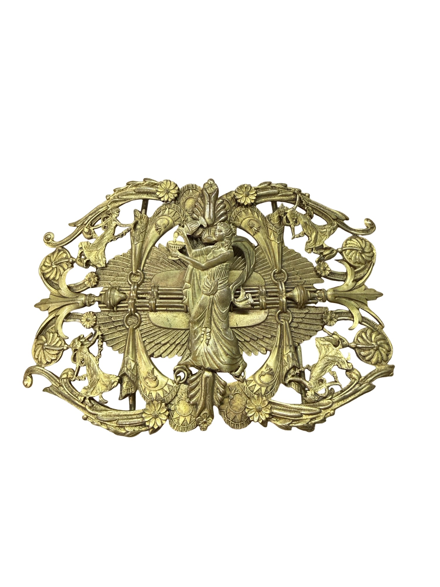 Beautiful Art Nouveau Gold Toned Belt Buckle (1 of 7)