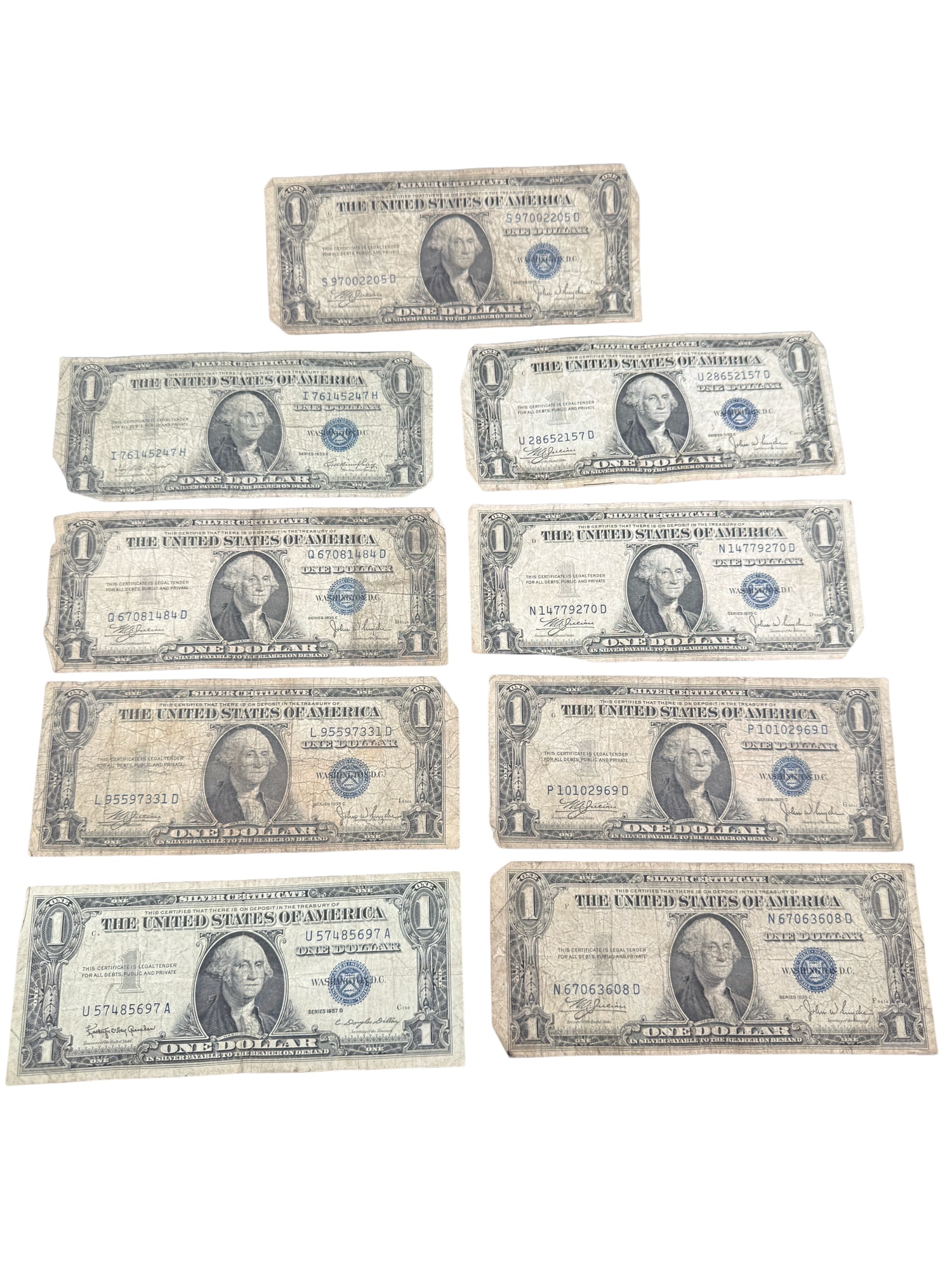Series 1935 & Series 1957 $1 Silver Certificate Notes (1 of 6)