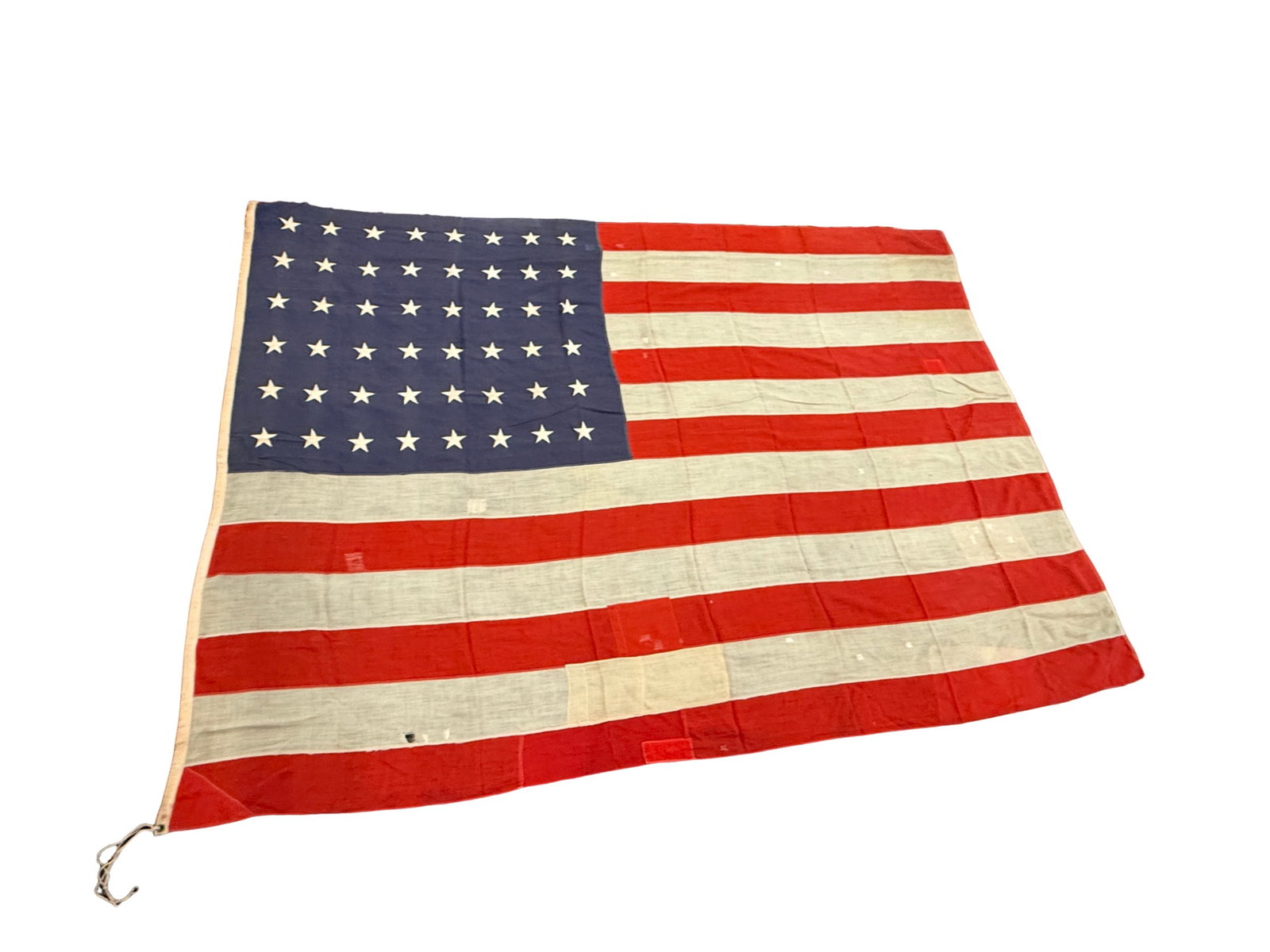 Large Vintage Sterling Wool American Flag with 48 Stars (1 of 9)