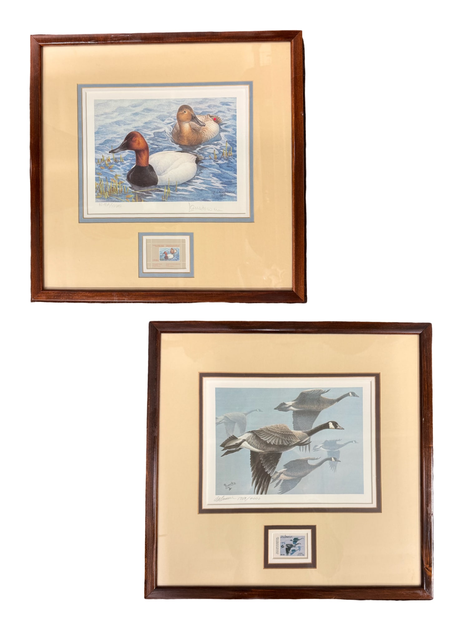 Set of 2 Limited Signed Duck Prints with Stamps by Al Dornisch and JF Lansdowne (1 of 8)