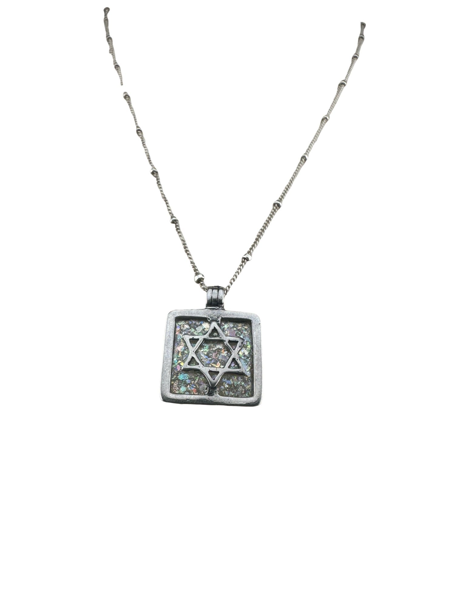 Star of David Sterling Silver Necklace: PLEASE READ: in house shipping within the US If you win this item, please select self arranged for in house shipping when paying invoice Star of David Sterling Silver Necklace 8"chain clasped 4.3 gram