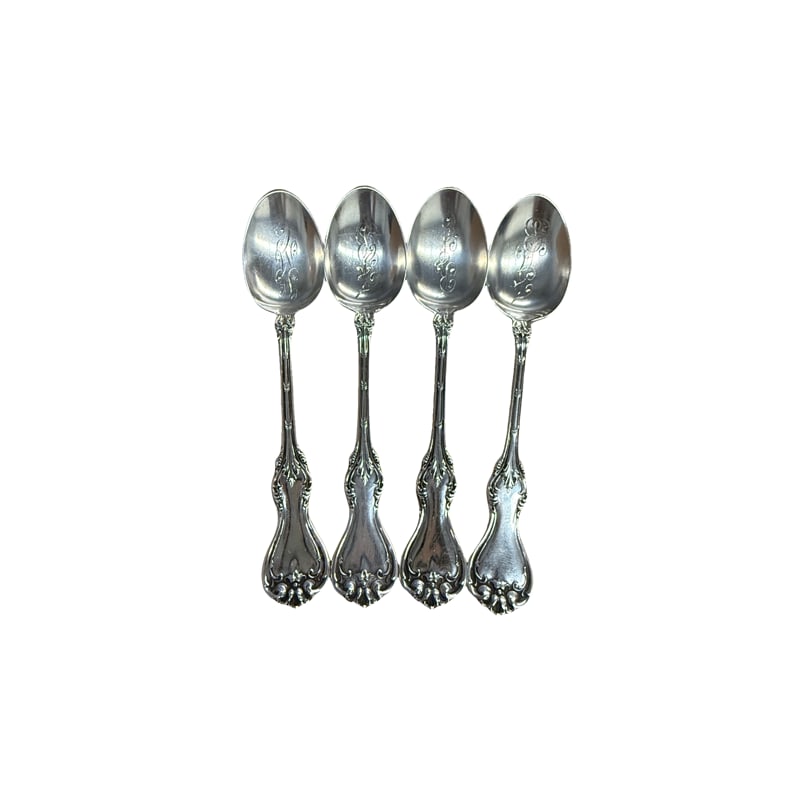 Whiting Mfg. Co Sterling Silver Chantilly Demitasse Spoons: PLEASE READ: in house shipping within the US If you win this item, please select self arranged for in house shipping when paying invoice 4" 36 grams