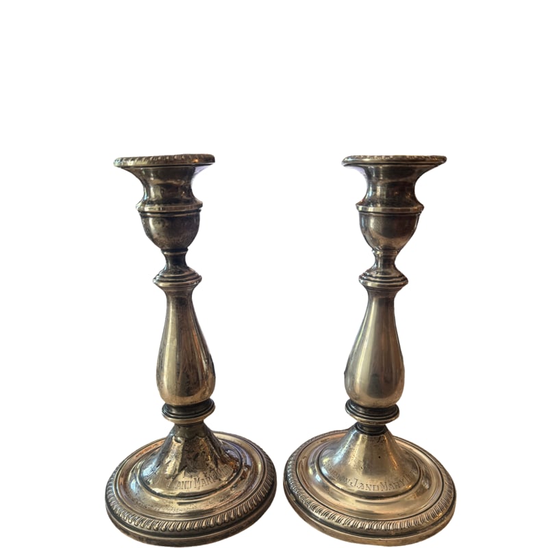 Mueck-Cary Co Inc - Sterling Silver Reinforced With Cement Pair Candlestick Holders (1 of 7)