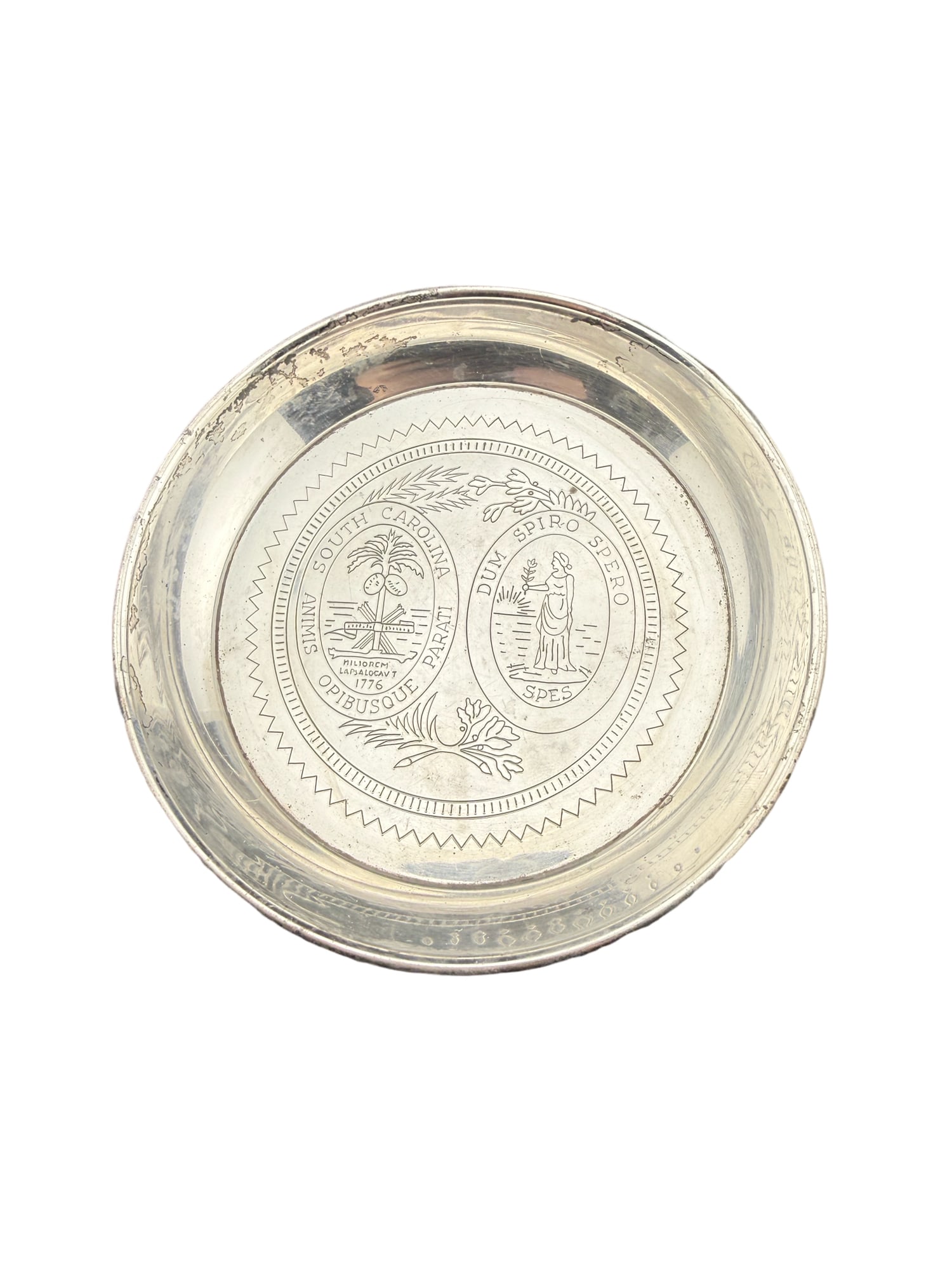 Towle Sterling Silver Trinket Dish with South Carolina State Seals - Charleston Estate (1 of 4)