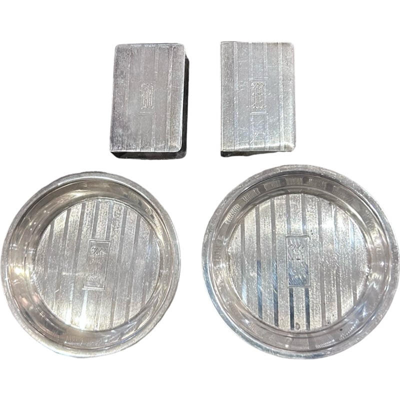 Art Deco Sterling Ash Tray and Match-Book Holder Vintage (1 of 5)
