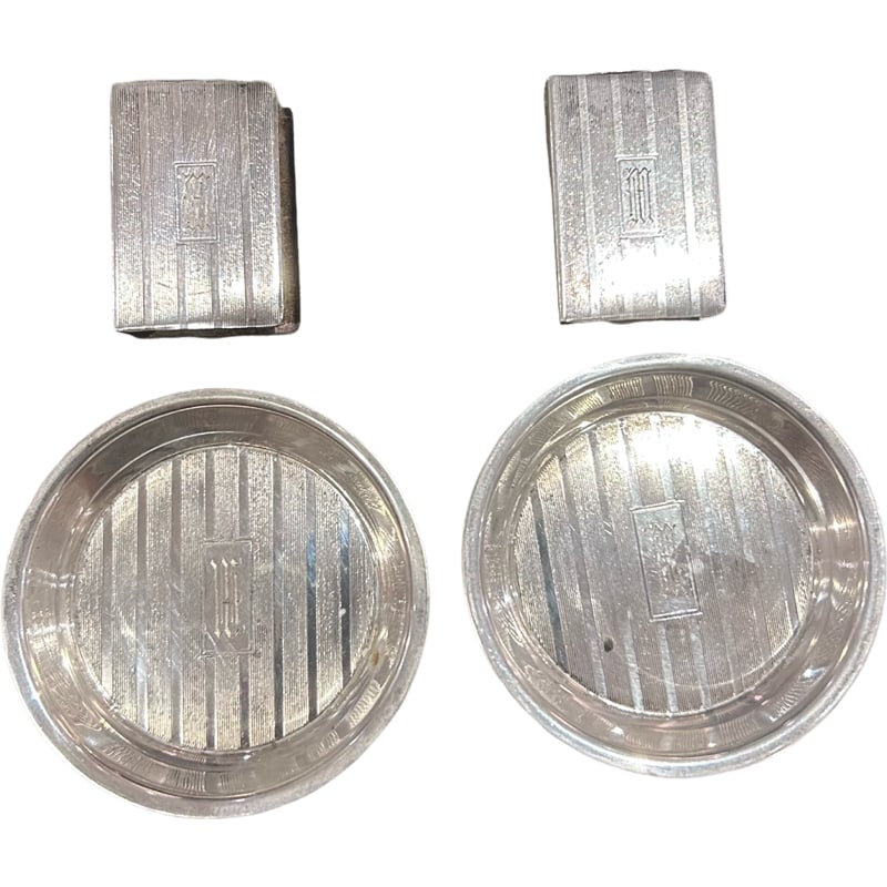 Art Deco Sterling Ash Tray and Match-Book Holder Vintage (1 of 6)