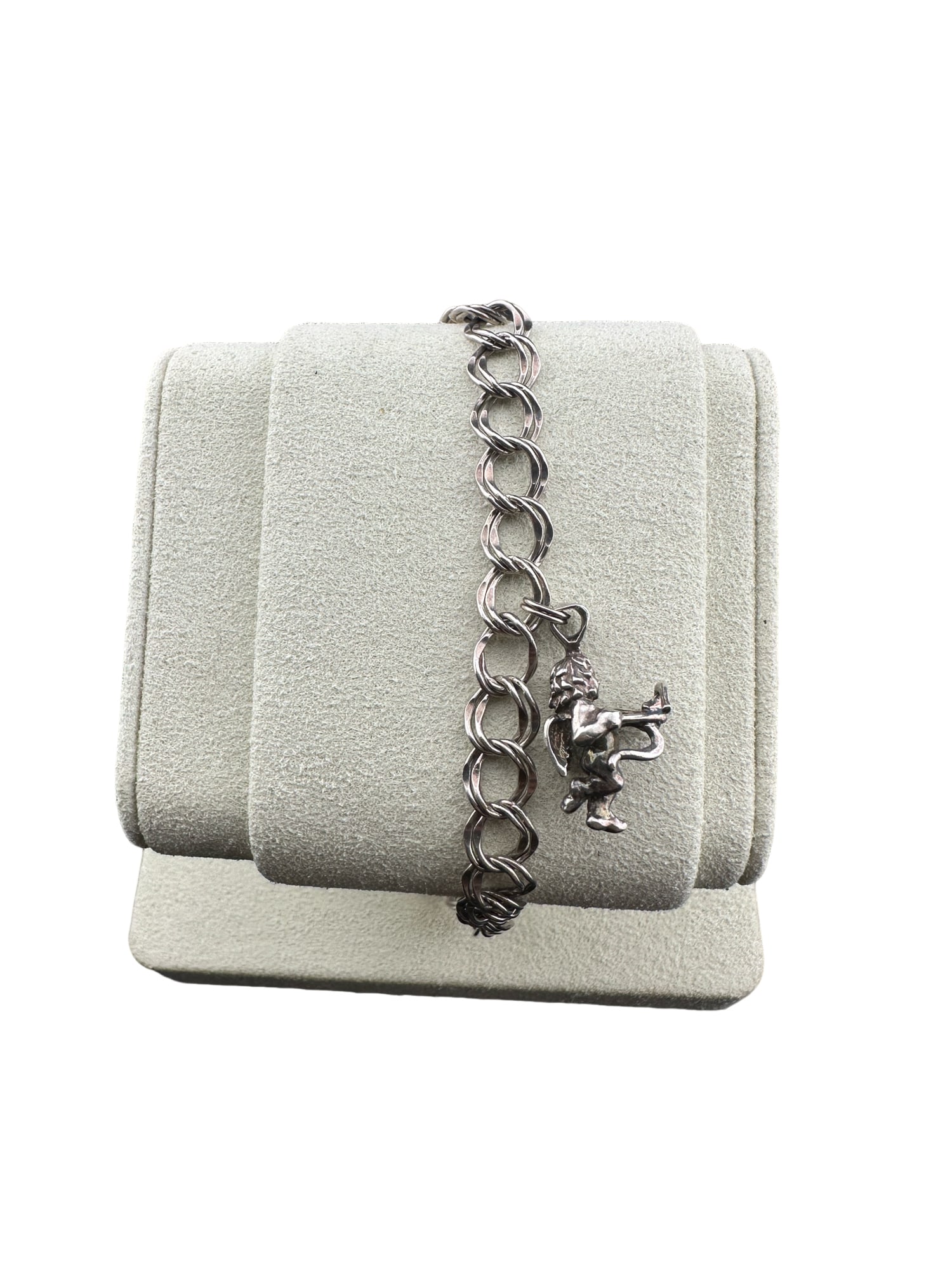 Sterling Silver Cherub Bracelet: PLEASE READ: in house shipping within the US If you win this item, please select self arranged for in house shipping when paying invoice sterling silver cherub bracelet 7.21 g unclasped 7"
