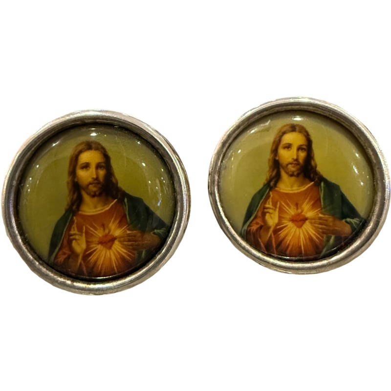 Pair of Vintage Shields Brand Jesus Cufflinks (1 of 3)