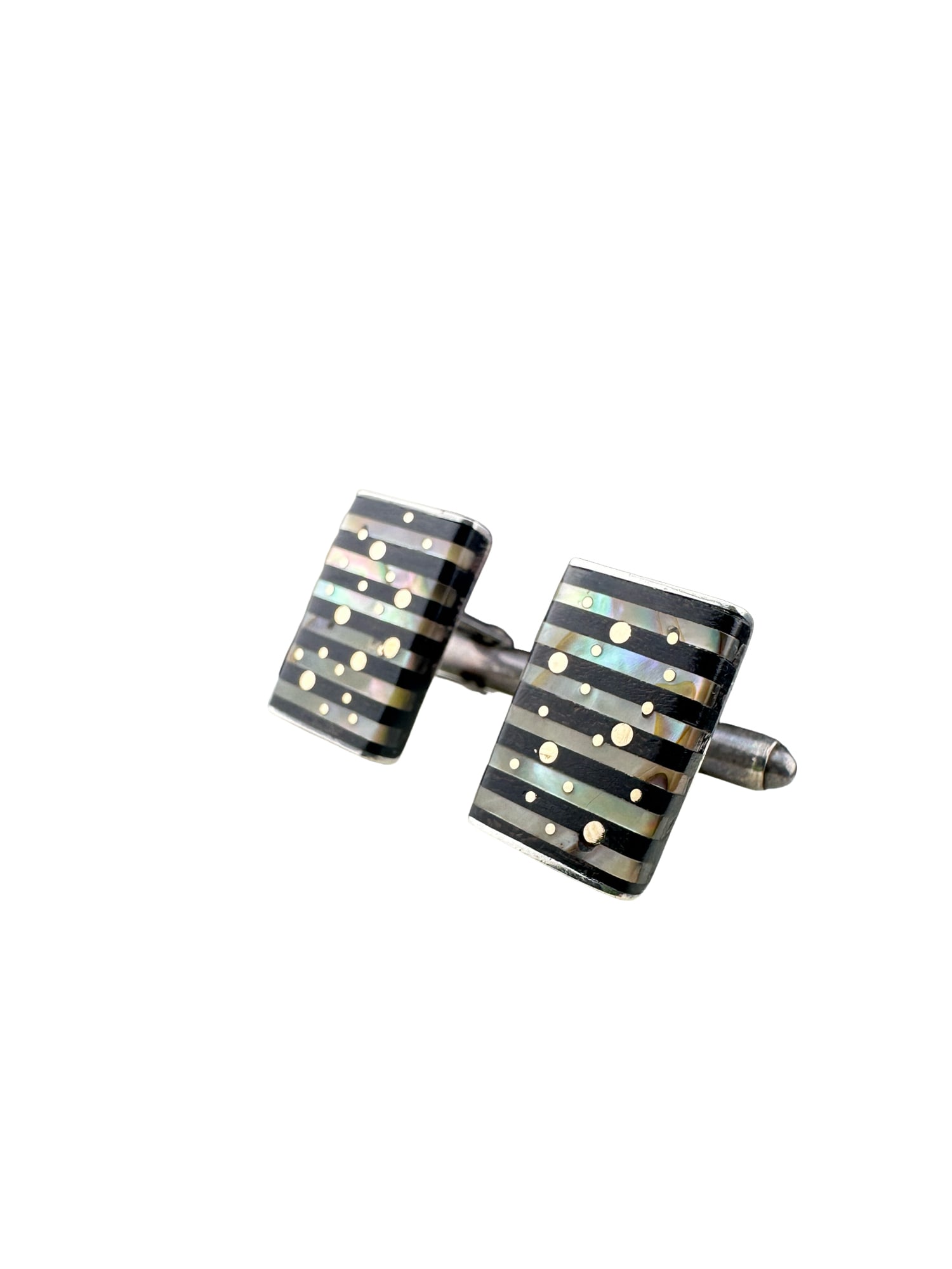 14k and sterling PARDON Signed Sterling Modernist Abstract Cufflinks 1950s (1 of 6)