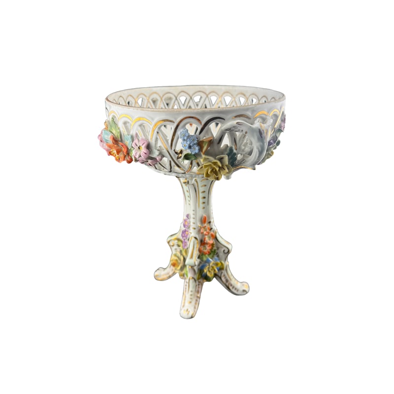 19th Century Carl Thieme Dresden Porcelain Compote Centerpiece (1 of 9)