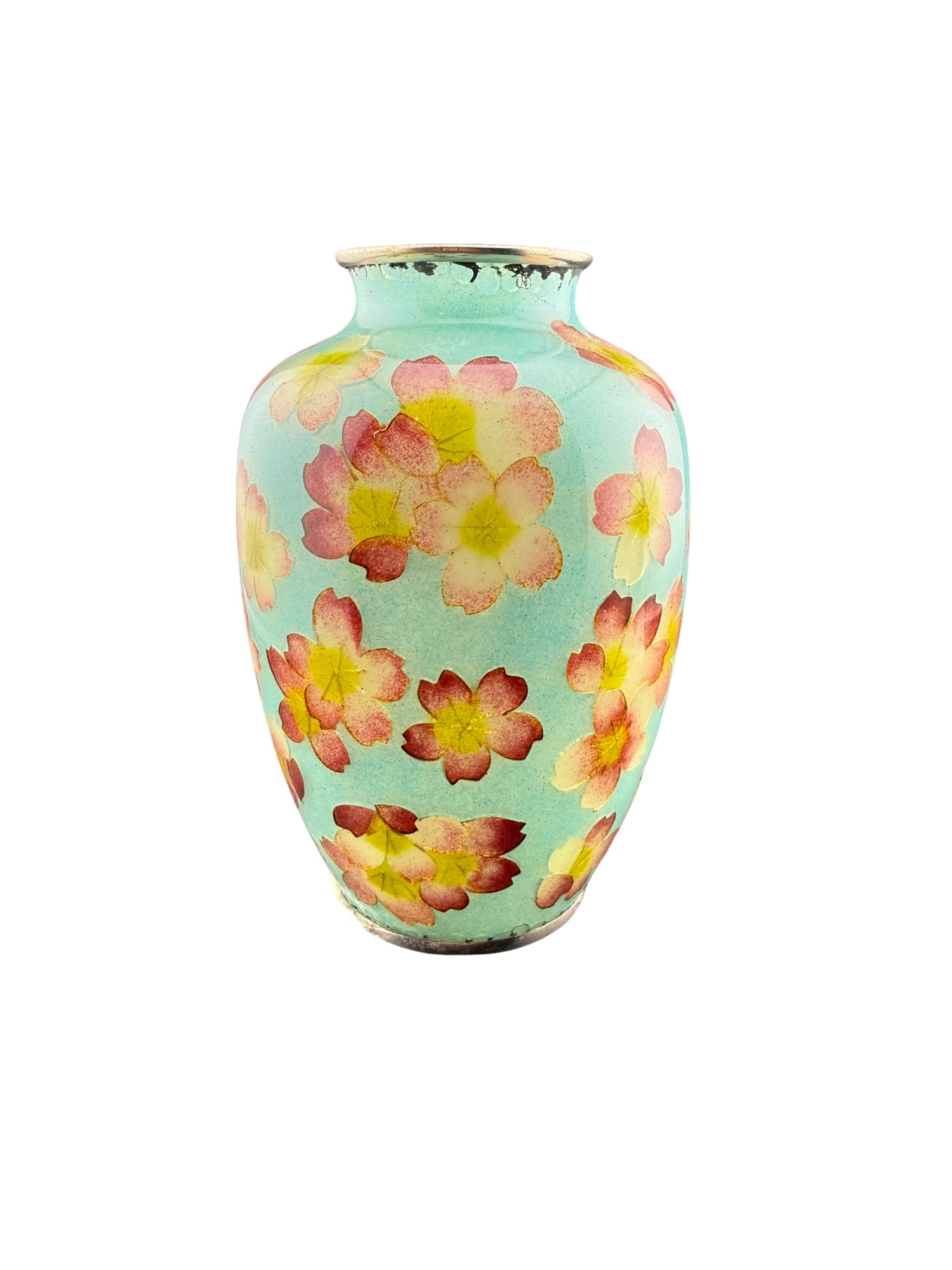 Japanese Plique a Jour Cloisonne Enamel Floral Vase (1 of 7)