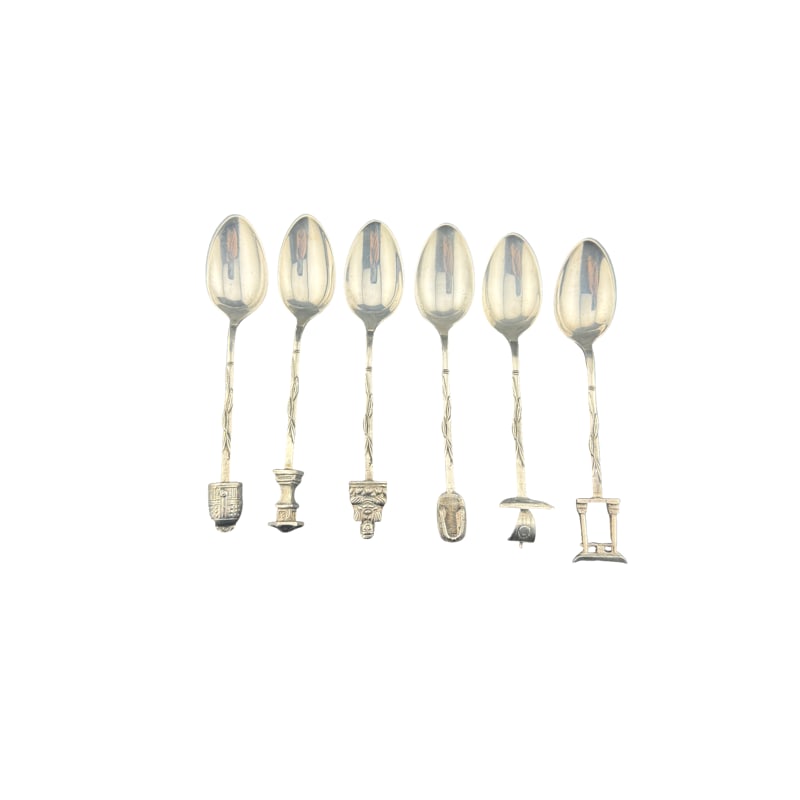 950 Sterling Silver Japanese Demitasse Spoons - Set of 6: PLEASE READ: in house shipping within the US If you win this item, please select self arranged for in house shipping when paying invoice 59 grams 4.5"