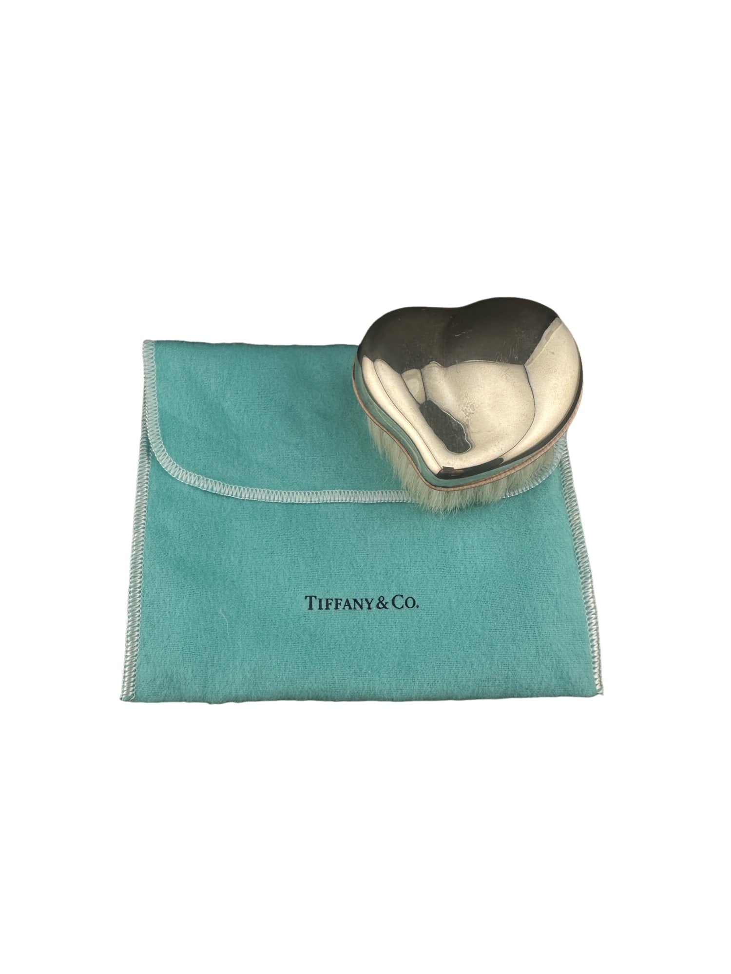 Elsa Peretti Sterling Silver Heart Baby Brush: PLEASE READ:in house shipping within the USIf you win this item, please select self arranged for inhouse shipping when paying invoice Elsa Peretti Heart Baby Brush 3"wx1.25h