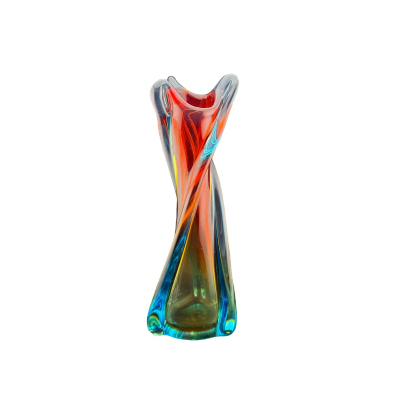 Mid Century Murano Glass Vase: PLEASE READ: in house shipping within the US If you win this item, please select self arranged for in house shipping when paying invoice 12"H x base 4"