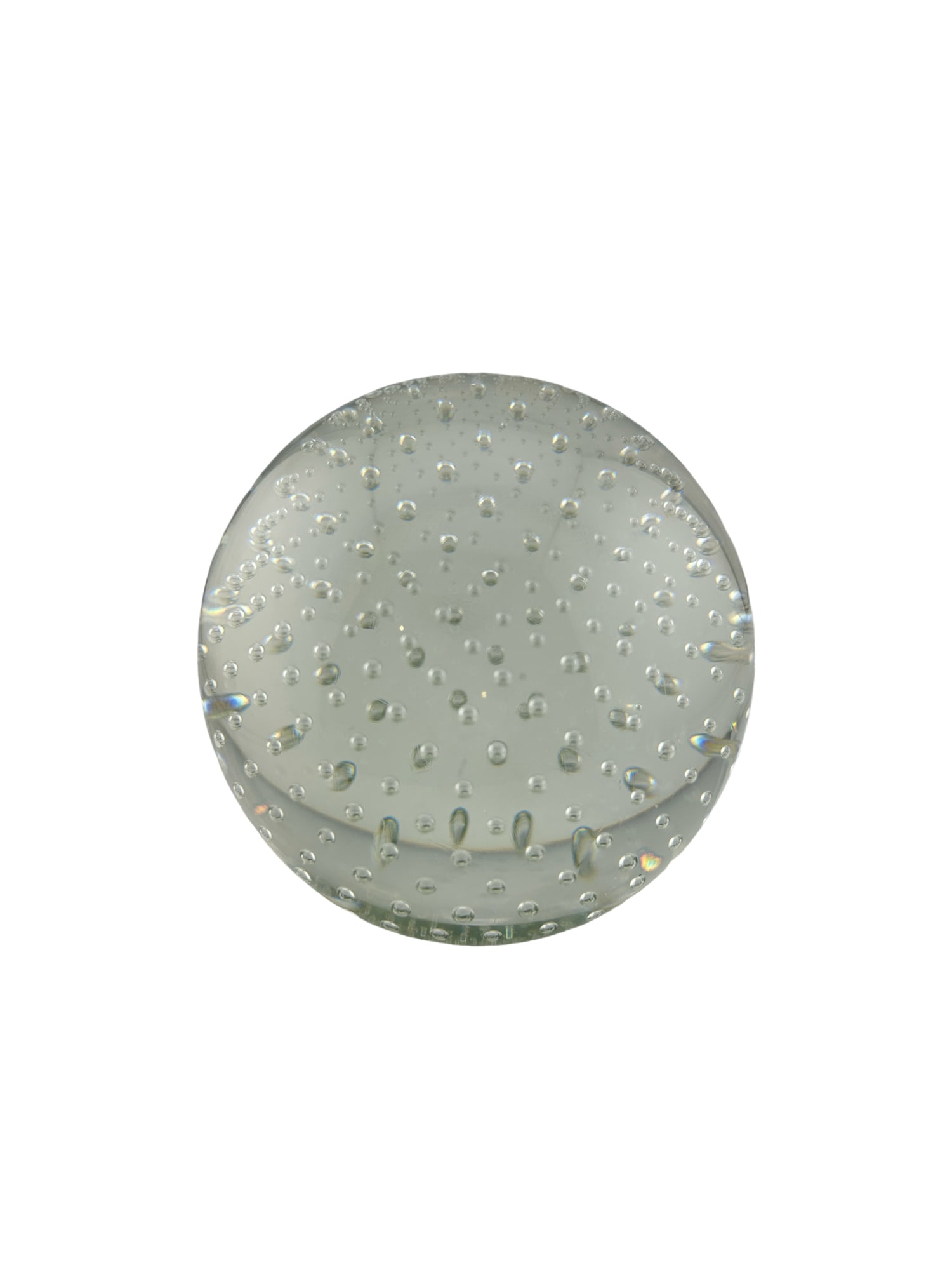 Large Glass Crystal Ball Paperweight with Internal Bubbles (1 of 5)
