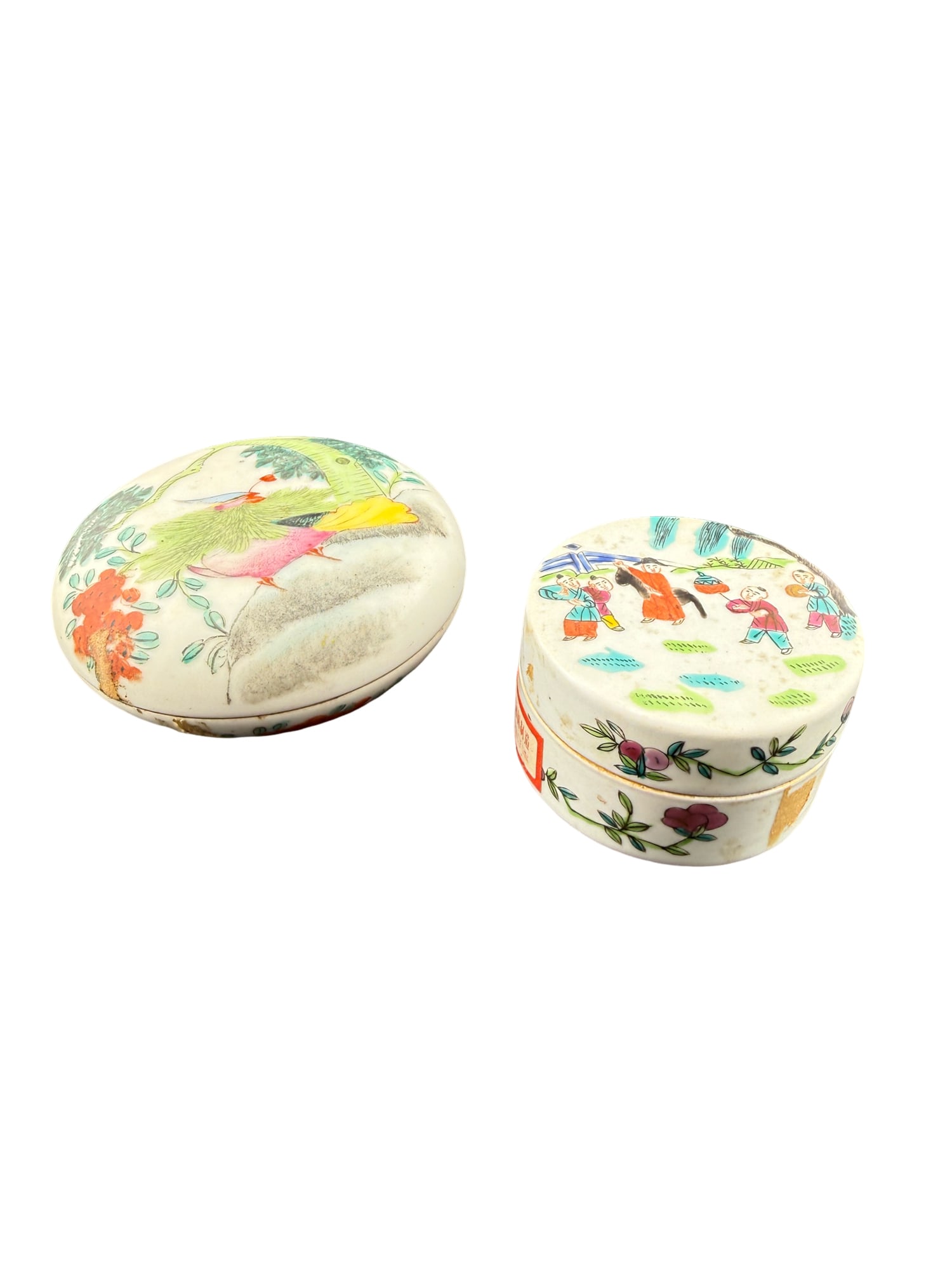 Antique Chinese Porcelain Vanity Boxes - Set of 2 (1 of 12)