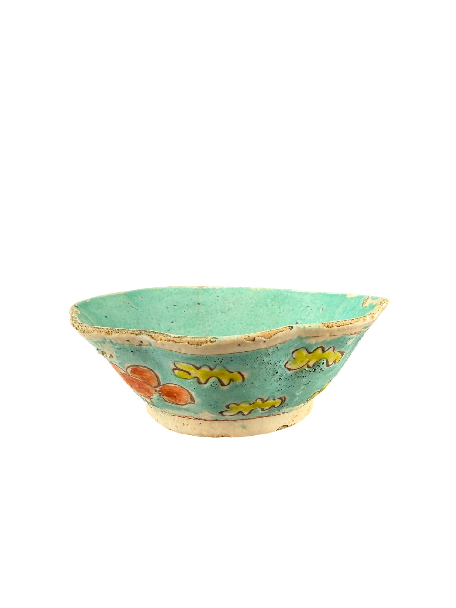 Nyonya Yellow Cloud Porcelain Bowl: PLEASE READ: in house shipping within the US If you win this item, please select self arranged for in house shipping when paying invoice Nyonya Yellow Cloud Porcelain Bowl 1.5"H x 4.5"W