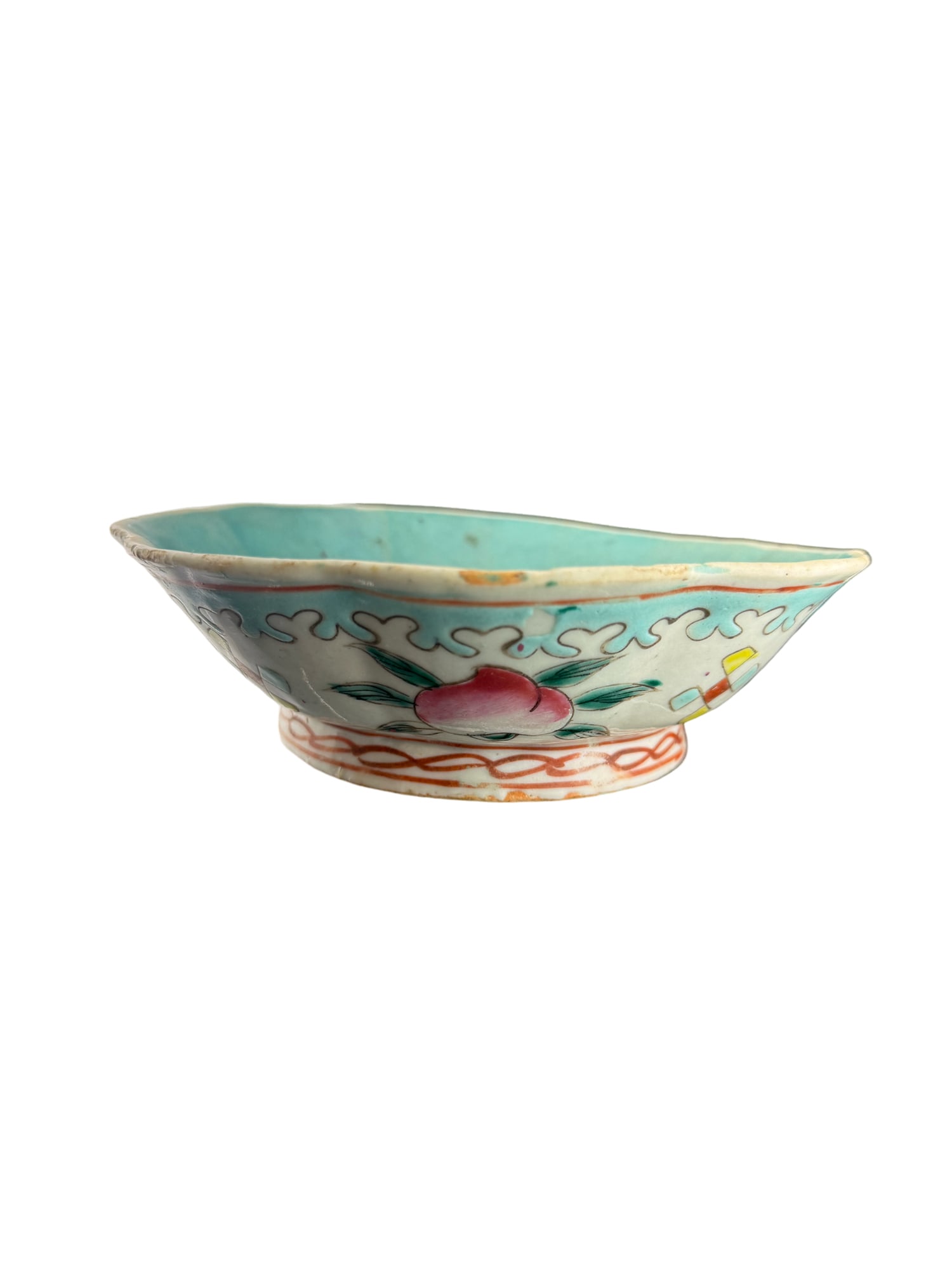 Nyonya Chinese Famille Rose Peach Scalloped Bowl (1 of 5)