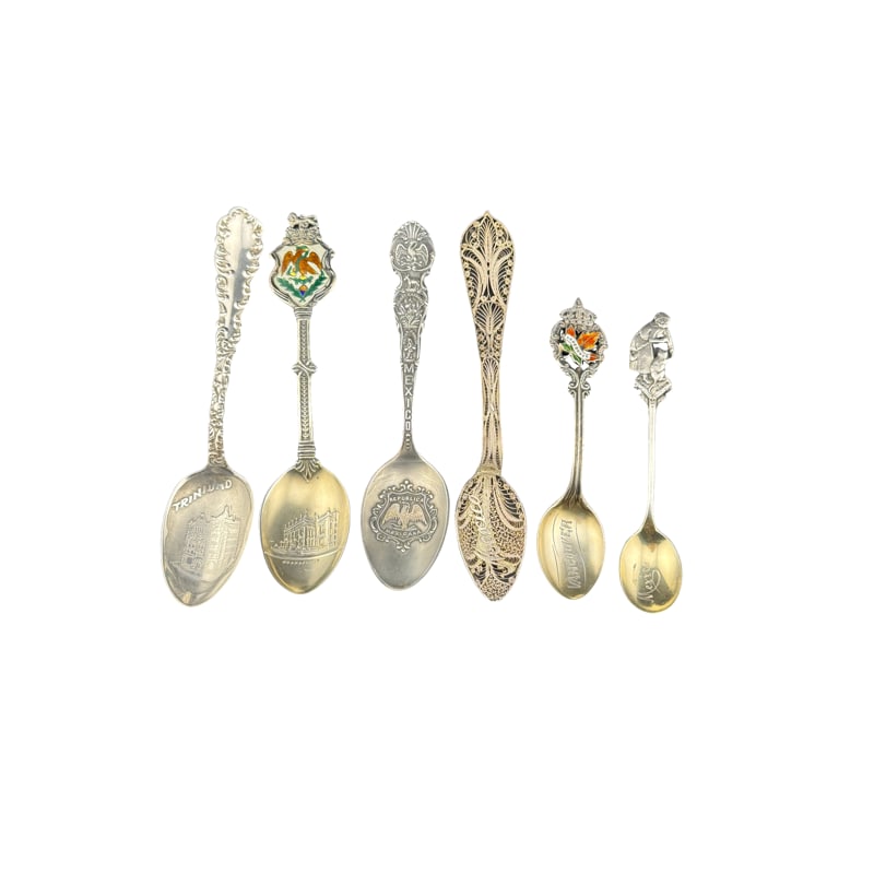 Group of International Sterling Silver Souvenir Spoons - Trinidad, Mexico, Guanajuato, Vancouver (1 of 7)