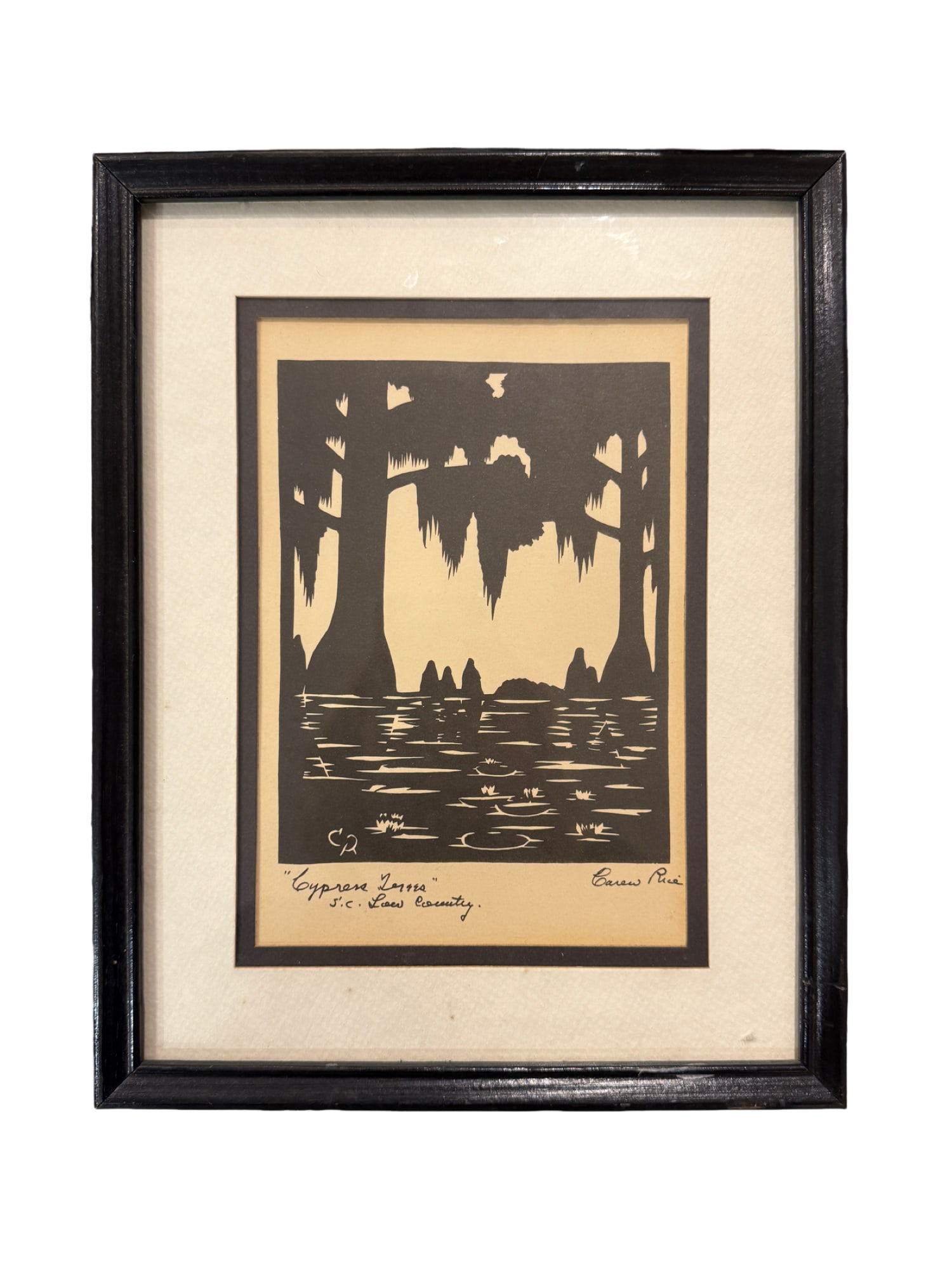 "Cypress Trees" by Carew Rice Silhouette Art Print (1 of 5)