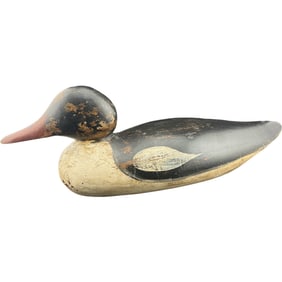 Mason Decoy Company Detroit Michigan Painted Eye American Merganser circa 1909 Duck Decoy