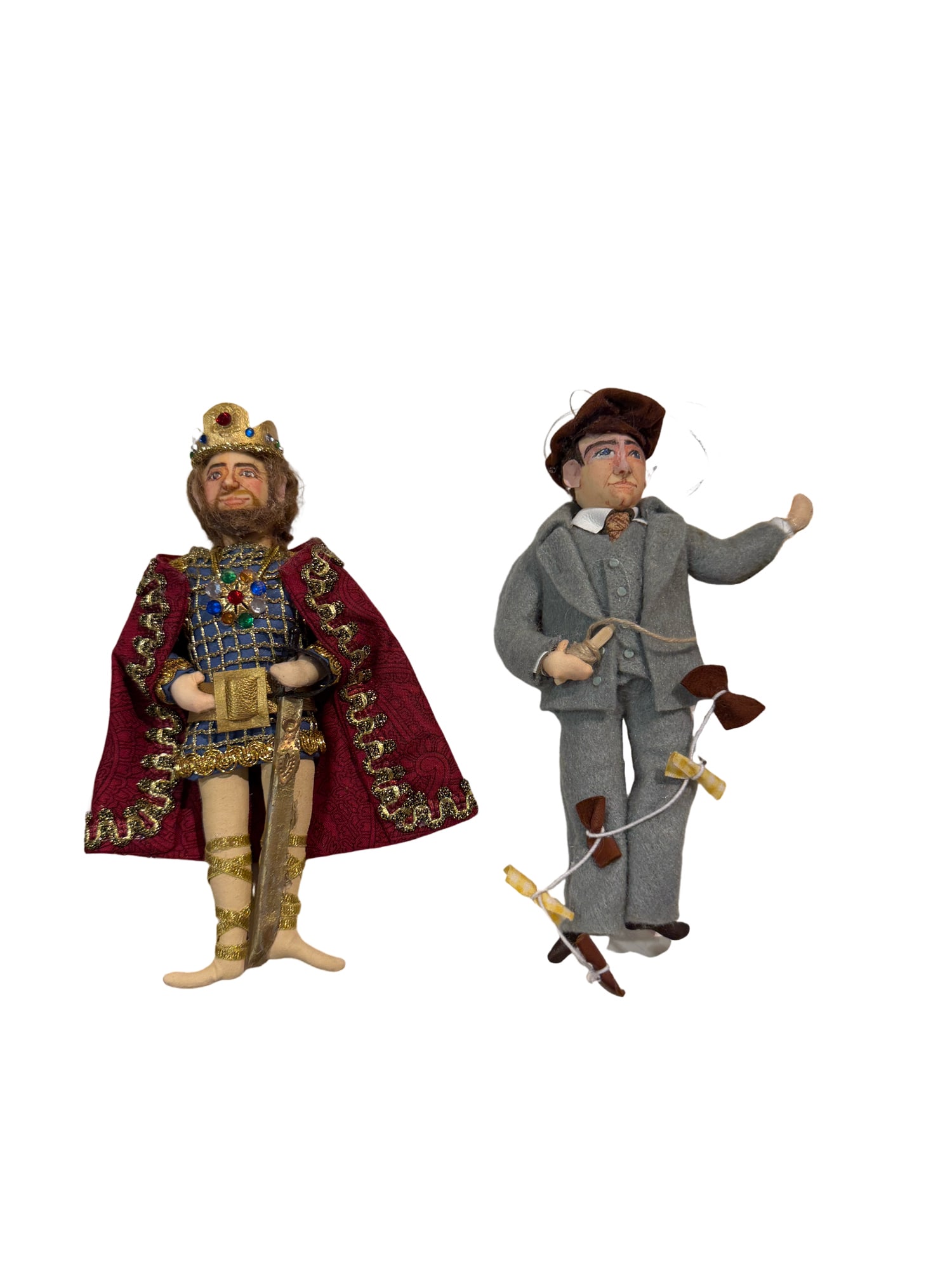 Glady's Boalt Ornament Dolls - King Arthur and Wilbur Wright (1 of 10)