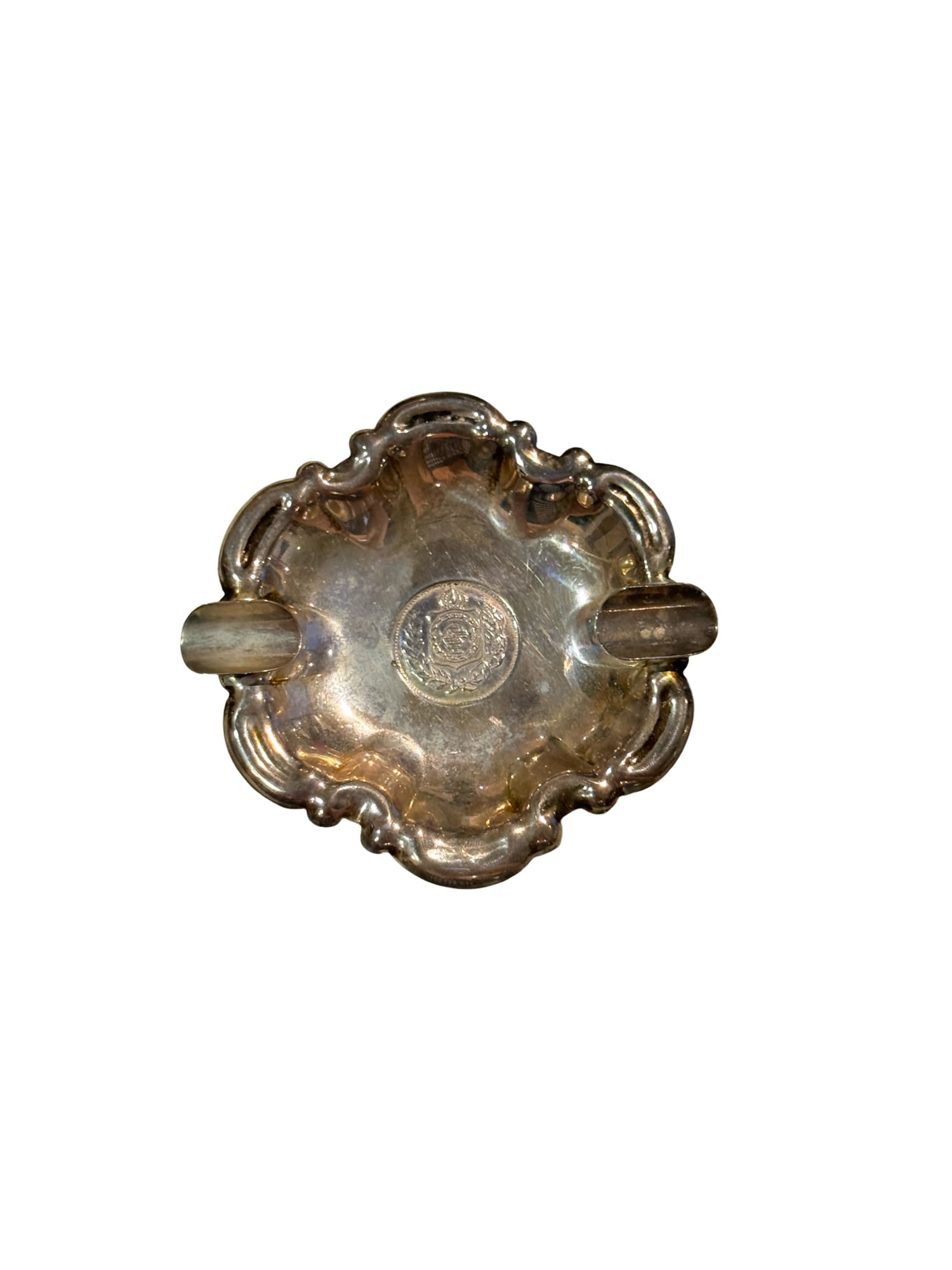 Brazilian Coin 800 Sterling Silver Ashtray (1 of 4)