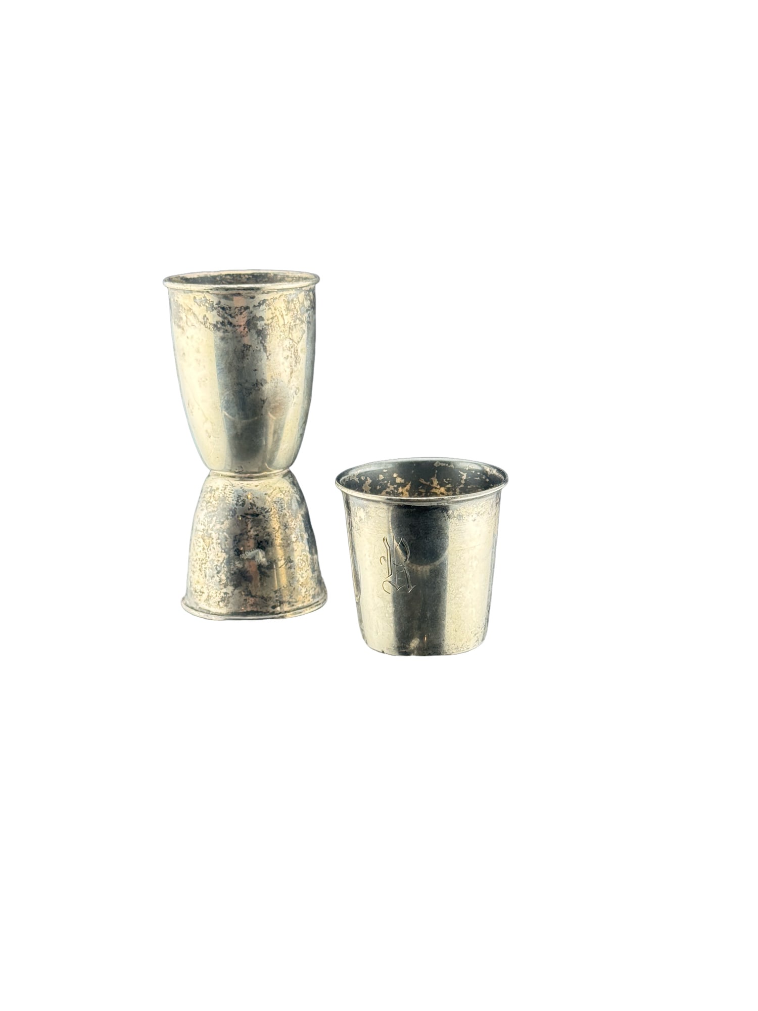 Gorham Sterling Silver Double Jigger and Monogrammed Webster Sterling Shot Glass (1 of 7)
