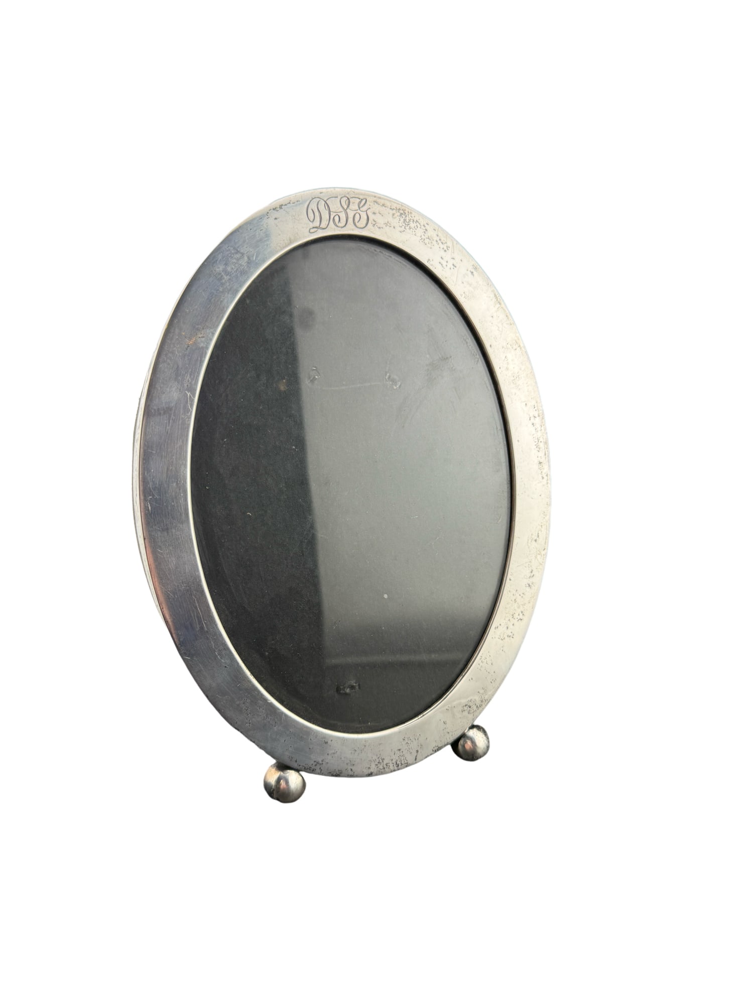 Antique Sterling Silver Monogrammed Picture Frame: PLEASE READ: in house shipping within the US If you win this item, please select self arranged for in house shipping when paying invoice Antique Sterling Silver Monogrammed Picture Frame 7.5"L x 5.5 4