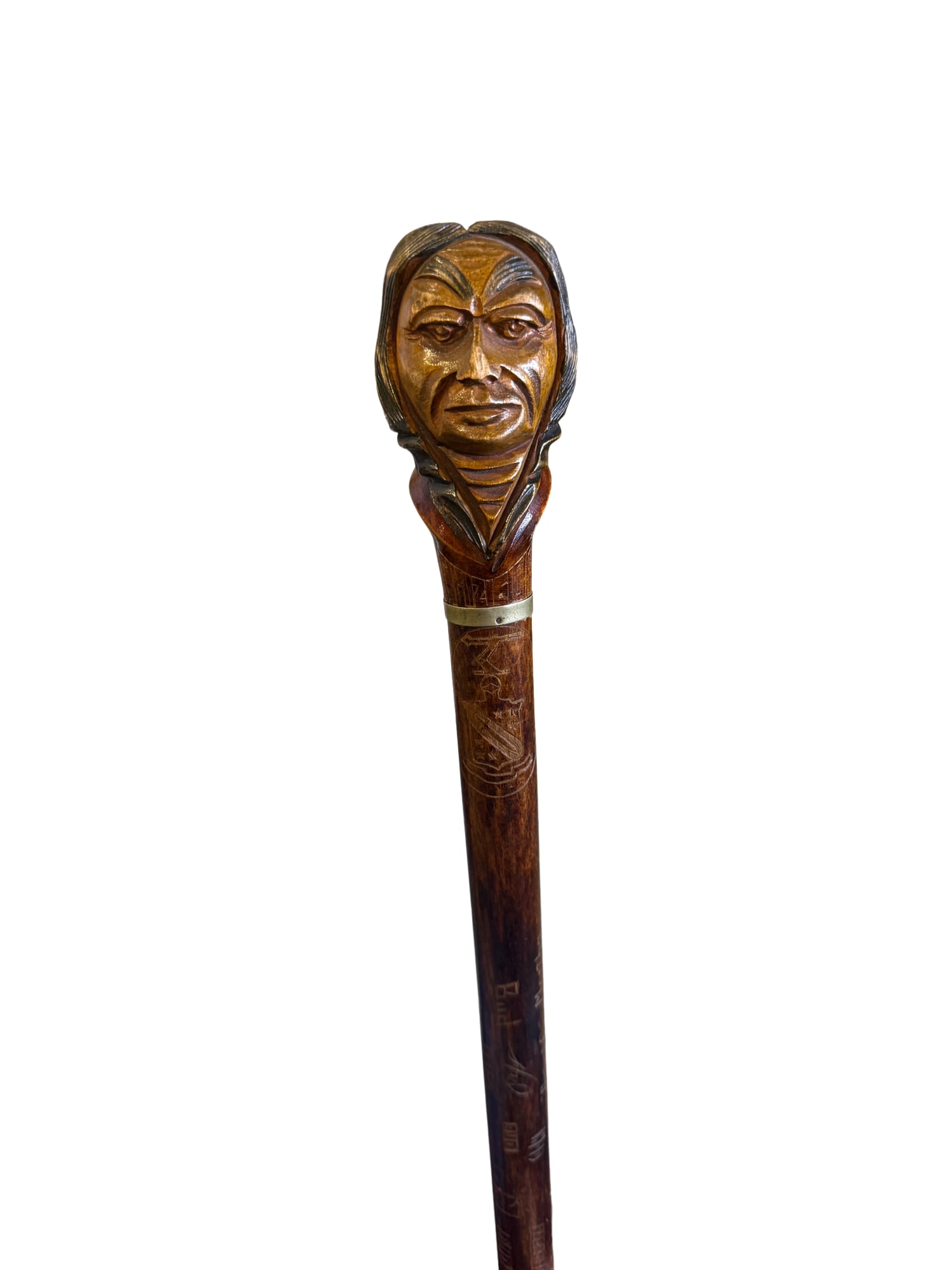 Dartmouth College Hand Carved Wooden Indian Cane (1 of 7)