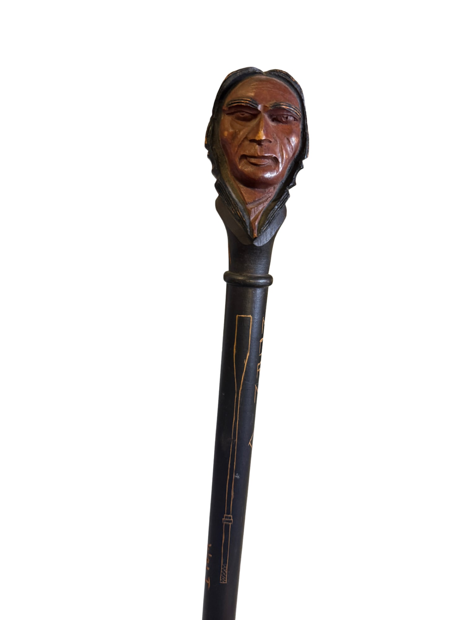 Dartmouth College Hand Carved Wooden Indian Cane (1 of 6)