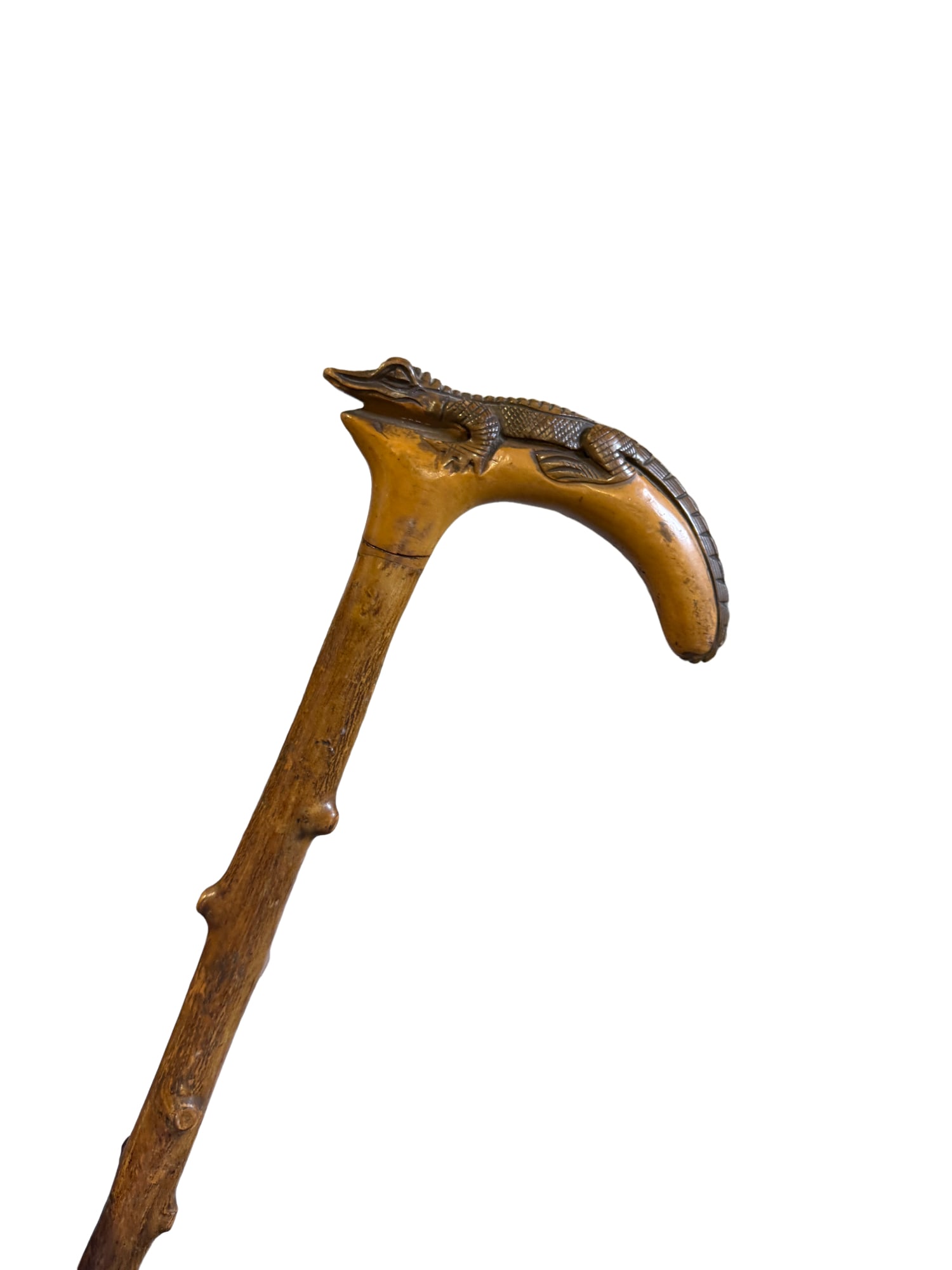 antique Wooden Hand Carved Alligator Cane (1 of 5)