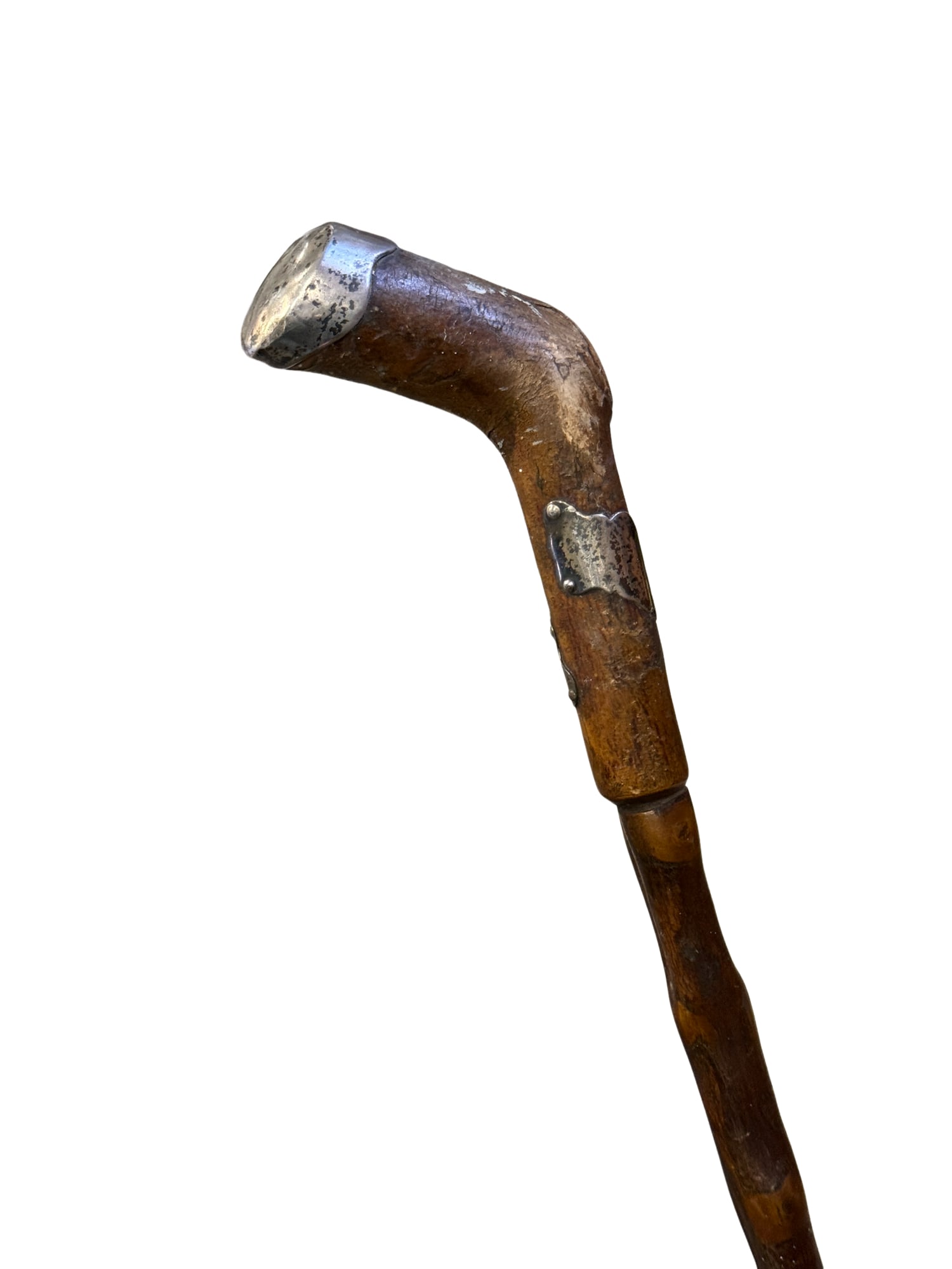 Lyon Maker Monogrammed Solid Silver Walking Cane (1 of 7)