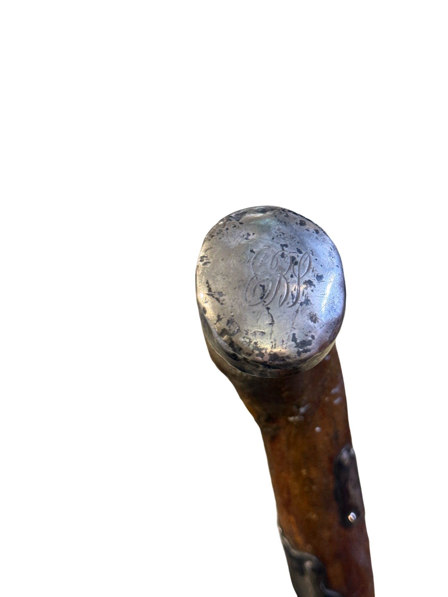 Lyon Maker Monogrammed Solid Silver Walking Cane - 4