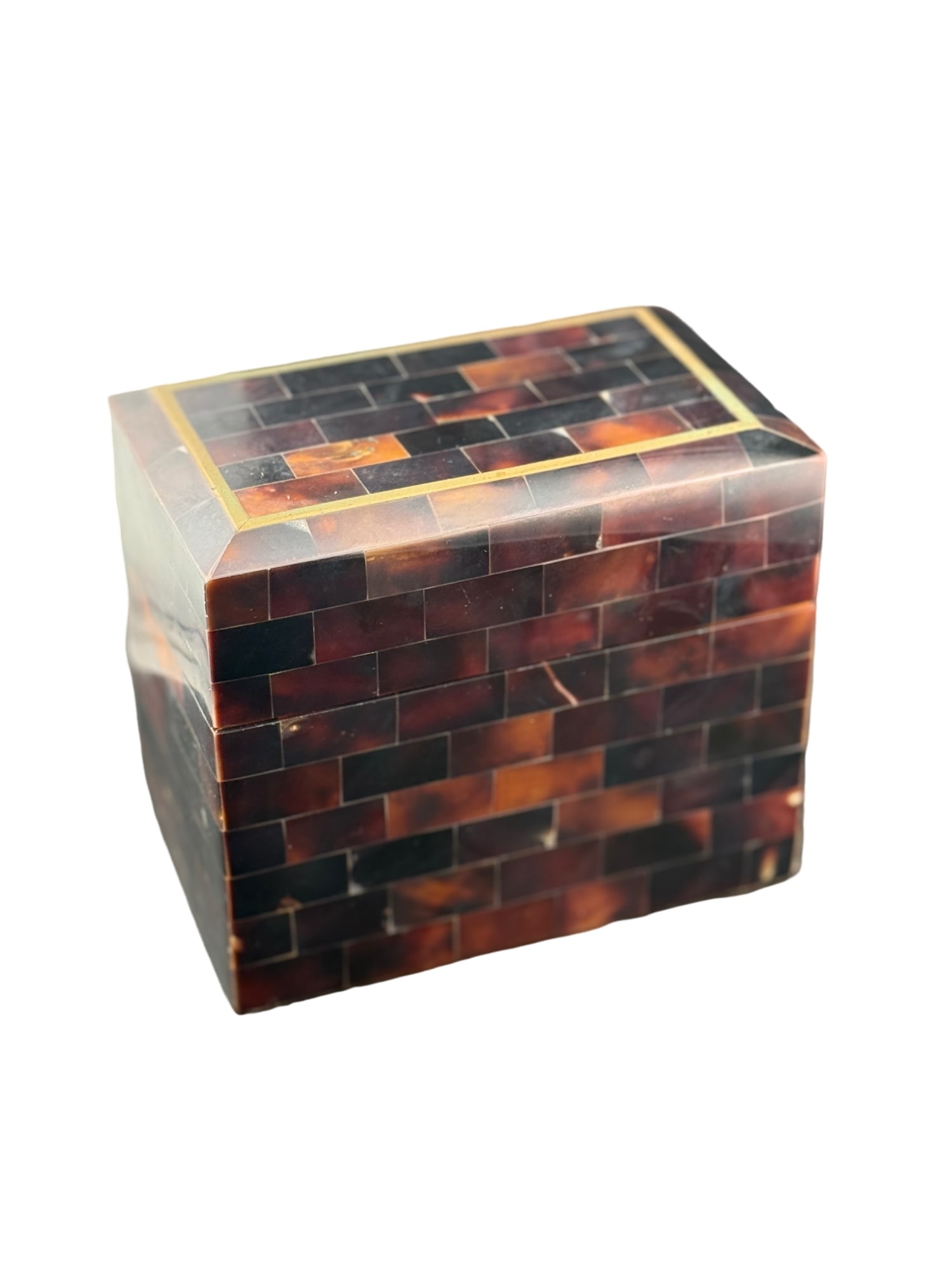 Vintage Maitland Smith Tesselated Horn Jewelry Box (1 of 9)