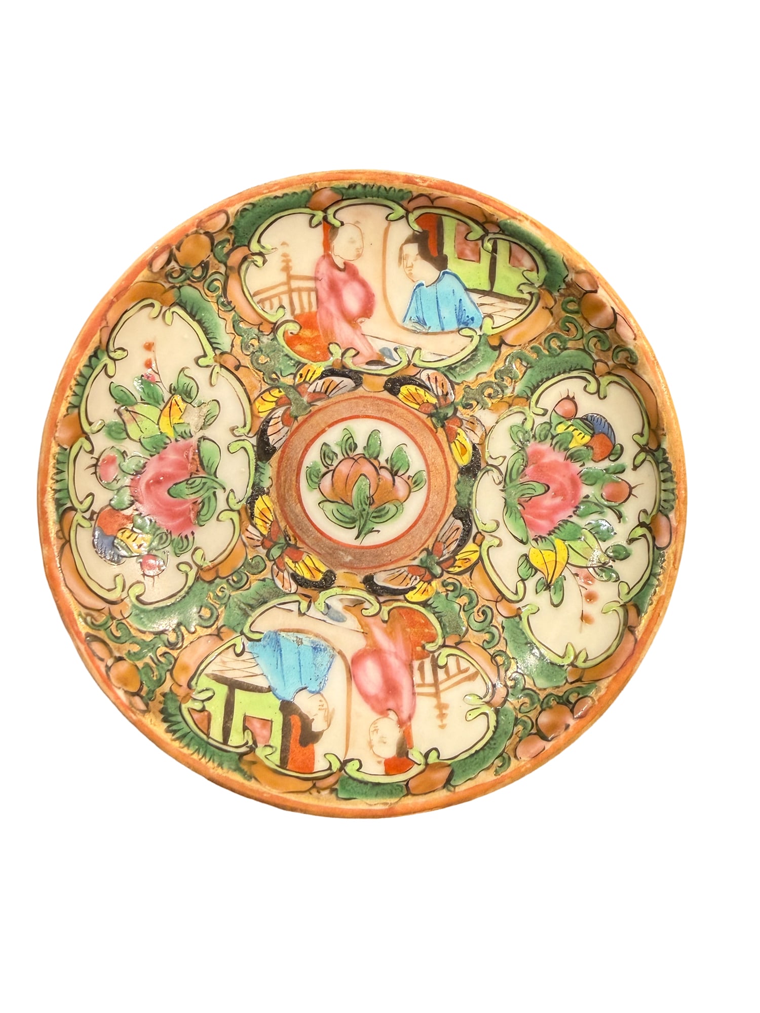 Chinese Rose Medallion Porcelain Small Dish (1 of 4)