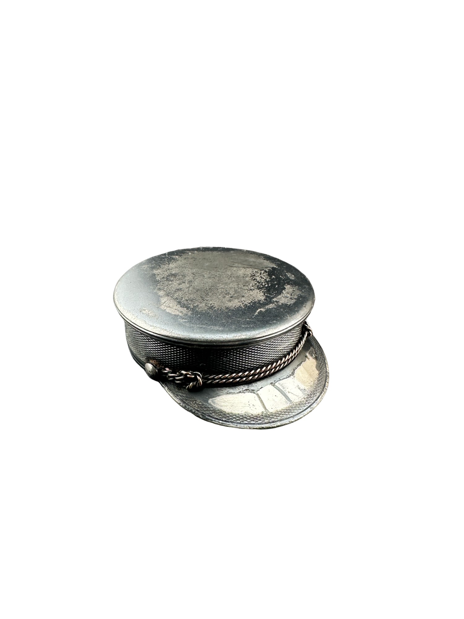 Antique Silver Plated American Postman's/Military Hat Table Snuffbox - William Barthman of New York (1 of 4)