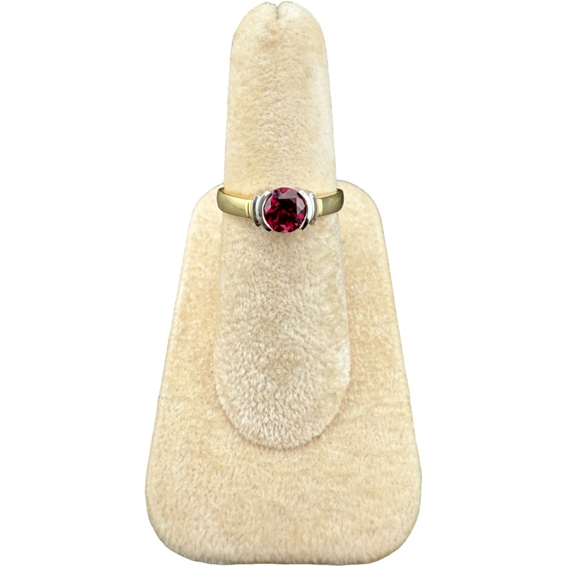 14K Gold Synthetic Sapphire Ring: PLEASE READ: in house shipping within the US If you win this item, please select self arranged for in house shipping when paying invoice ring size 7 3.4 gram 5.5mm stone