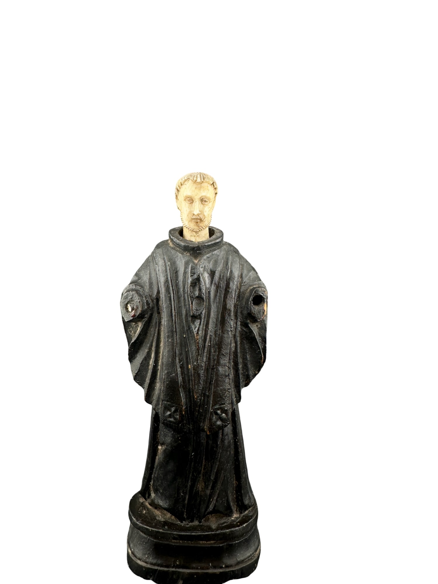 Antique Carved Franciscan Saint Figure, Possibly St. Francis of Assisi (1 of 5)