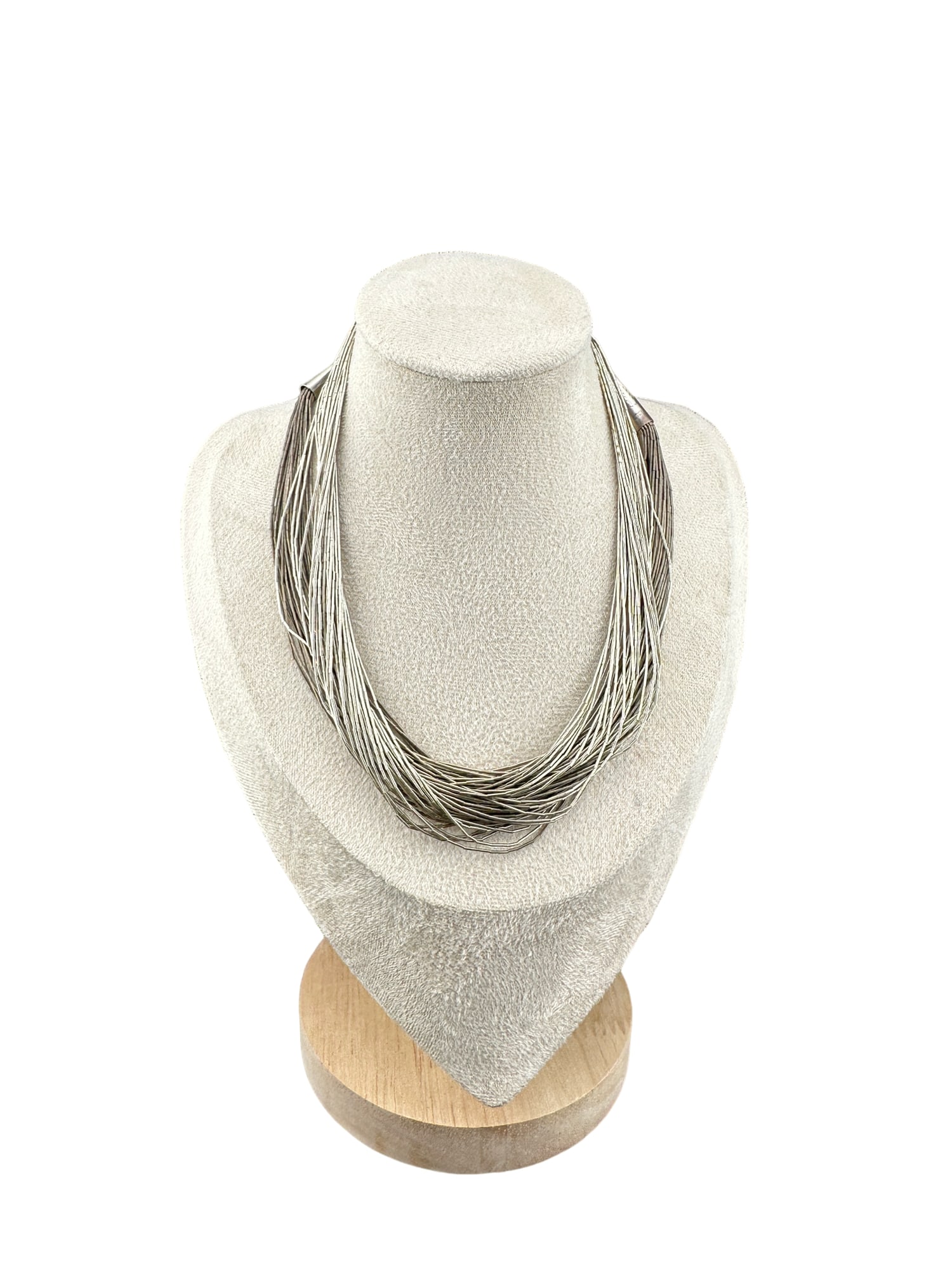 NATIVE AMERICAN Sterling Silver Multi-Strand Liquid Silver Necklace 30 strands: PLEASE READ:in house shipping within the US If you win this item, please select self arranged for in house shipping when paying invoice Native American sterling silver liquid silver necklace 30 strand