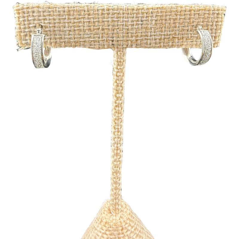 14K Gold Glitter Hoop Earrings retail 450: PLEASE READ: in house shipping within the US If you win this item, please select self arranged for in house shipping when paying invoice 14K Gold Glitter Hoop Earrings retail 450 10mm 1.4 grams