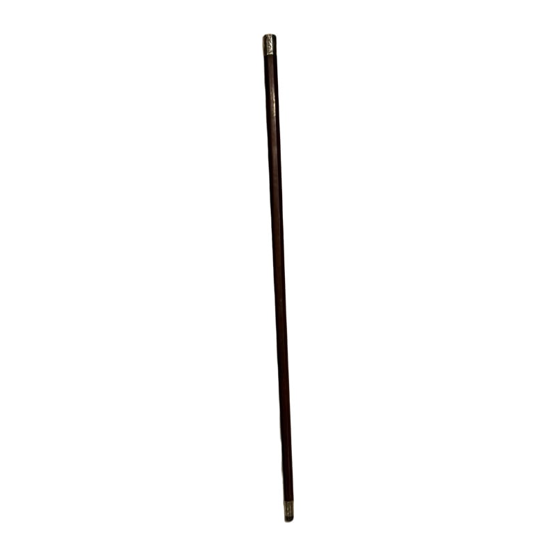 Antique Sterling Silver Mahogany Cane: **OUT OF HOUSE SHIPPING Antique Sterling Silver Mahogany Cane 35.5"