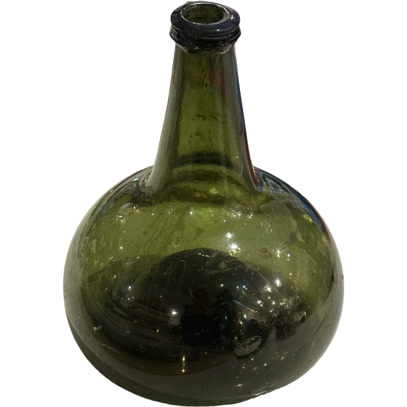 Antique 17th/18th Century Dutch Onion Blown Glass Bottle Pontil: PLEASE READ: in house shipping within the US If you win this item, please select self arranged for inhouse shipping when paying invoice Glass onions or onion bottles, were a shape of bottle developed 