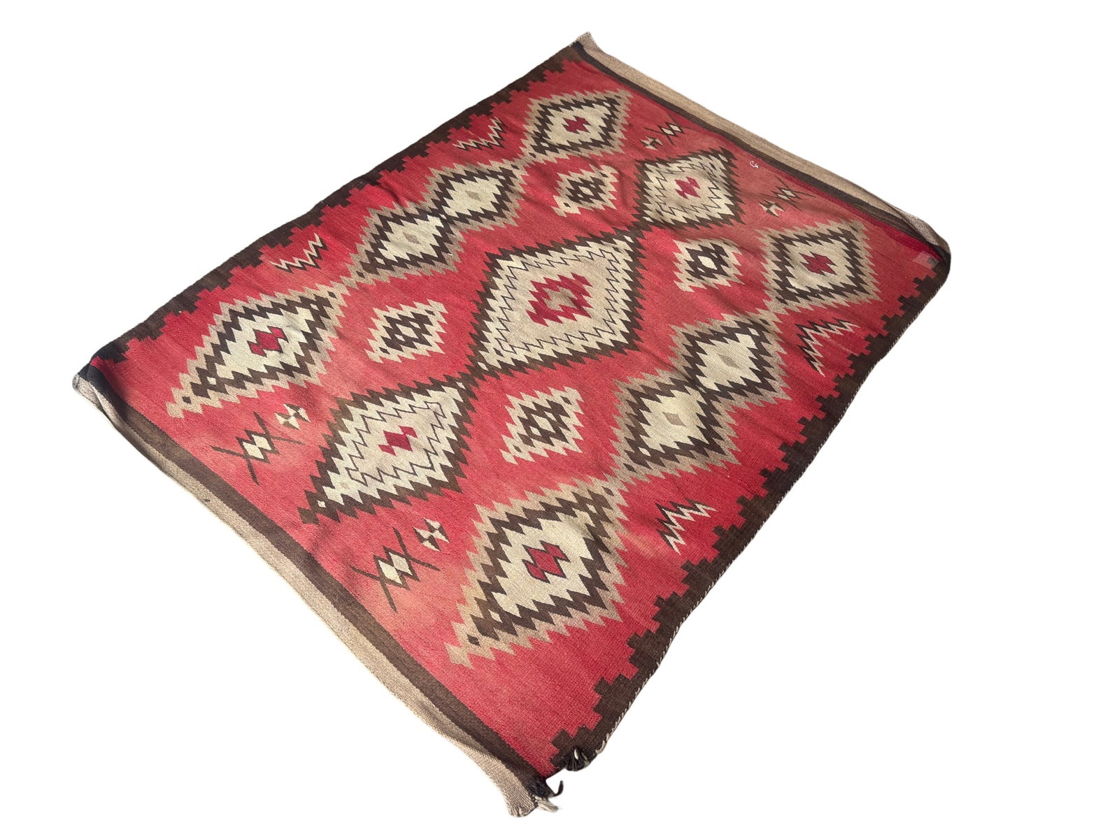 Vintage Navajo Kilim Native American Rug: PLEASE READ:in house shipping within the US If you win this item, please select self arranged for in house shipping when paying invoice Vintage Navajo Kilim Native American Rug 4'6" x 6'