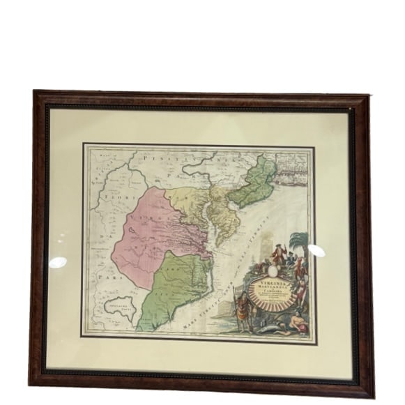 1700s Map Of Virginia, Maryland and Carolina By Johann Baptist Homann (1 of 6)