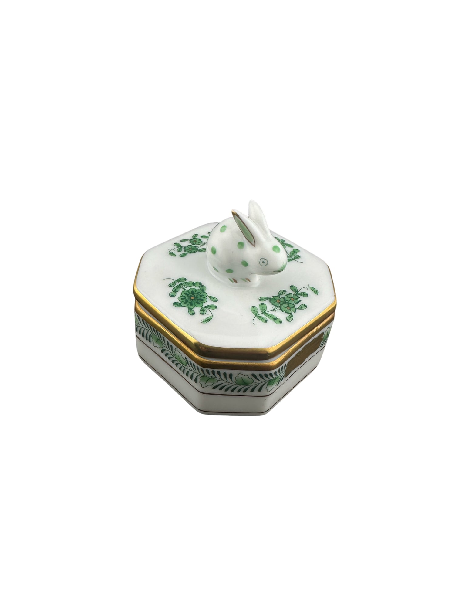 HEREND PETITE OCTAGONAL BOX - BUNNY - 2