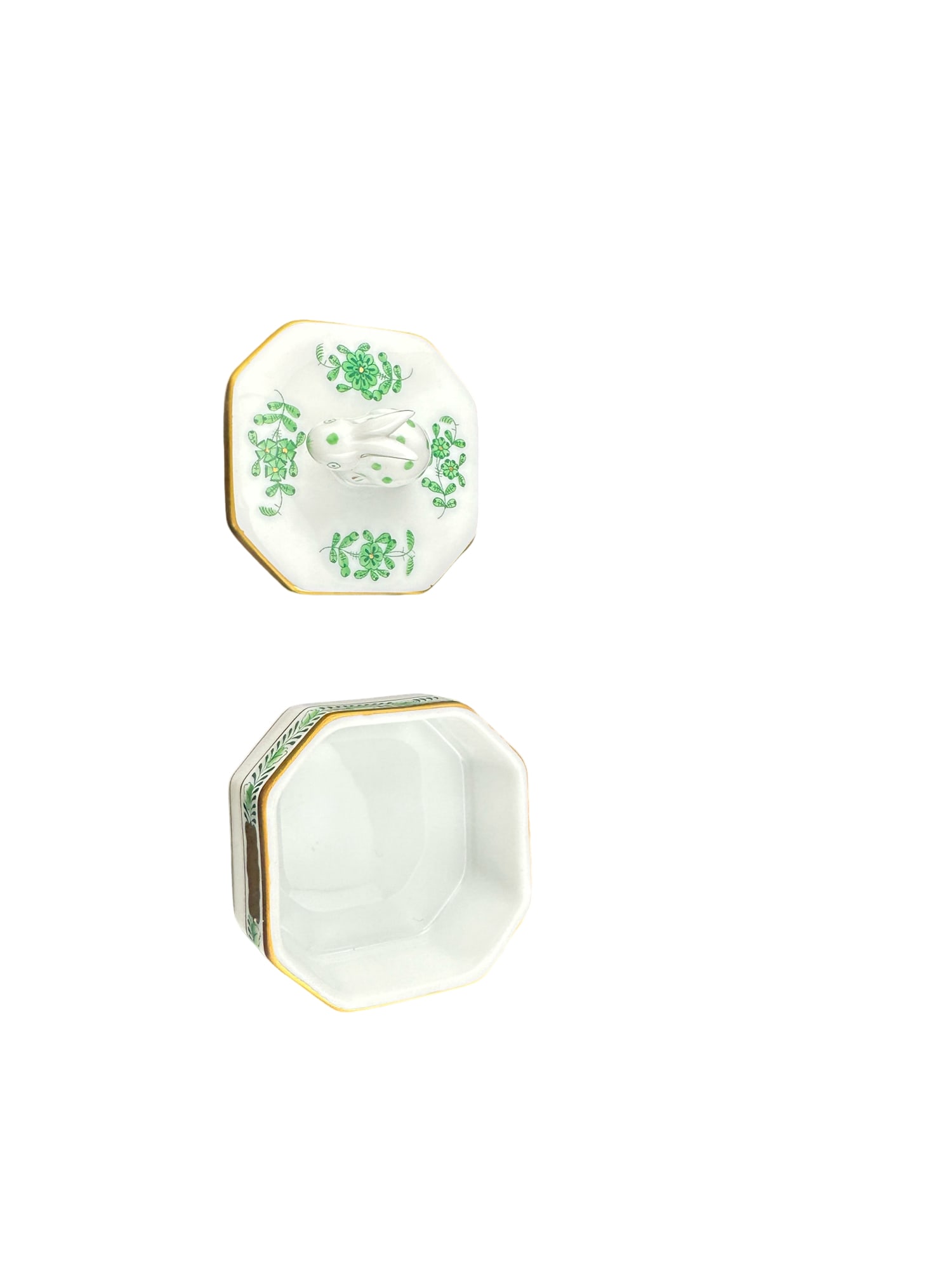 HEREND PETITE OCTAGONAL BOX - BUNNY - 4