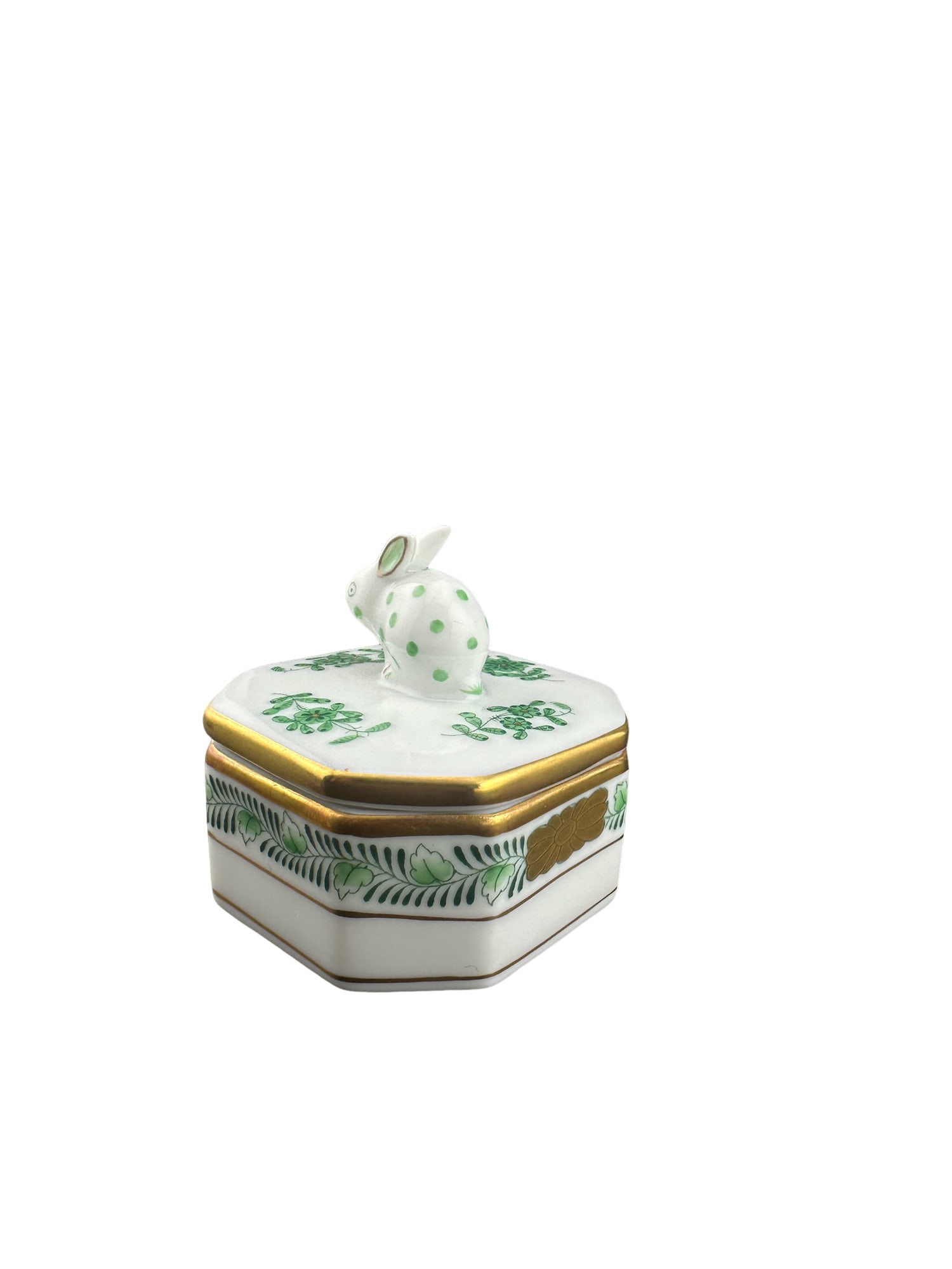 HEREND PETITE OCTAGONAL BOX - BUNNY - 5