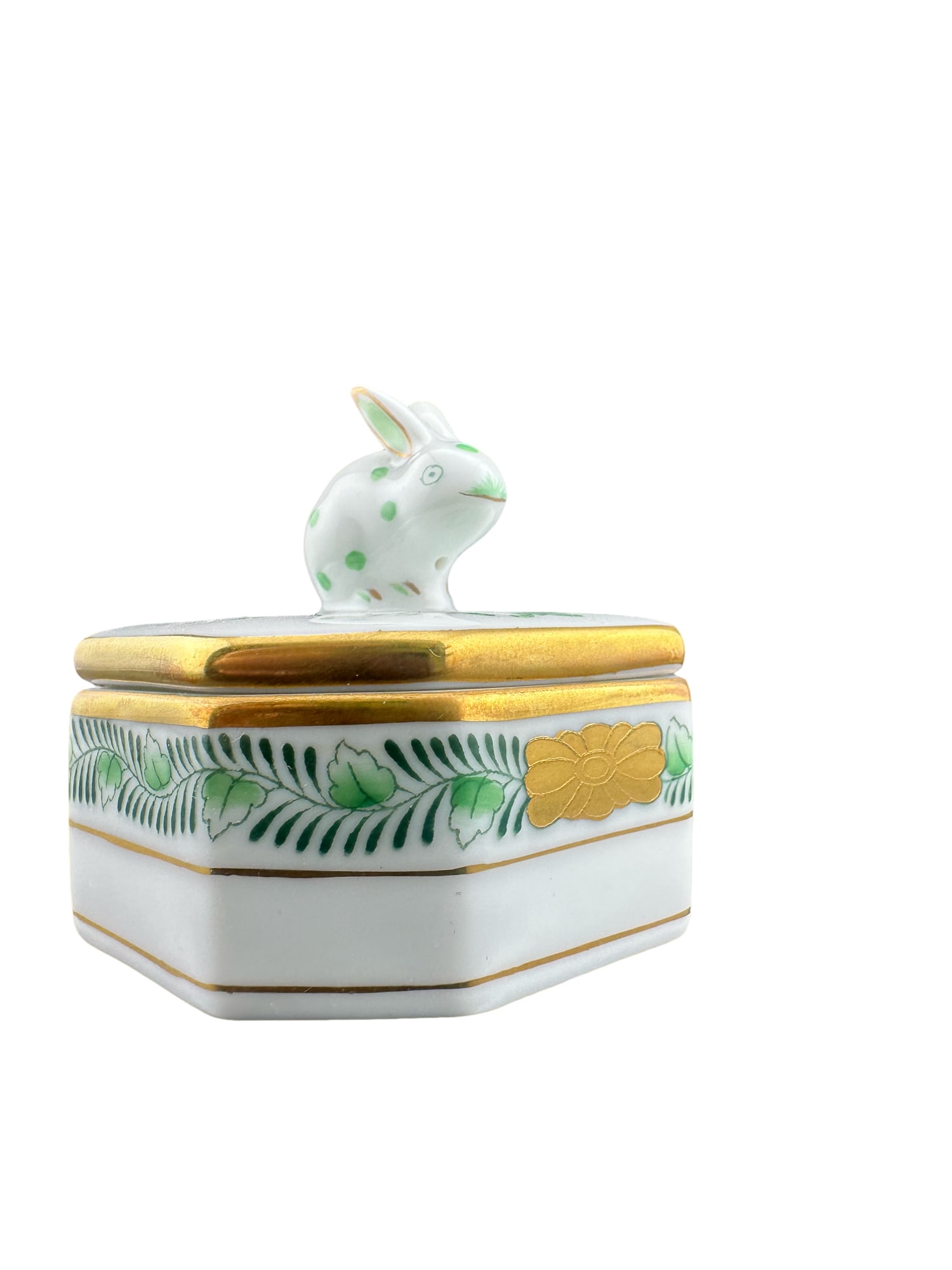 HEREND PETITE OCTAGONAL BOX - BUNNY - 6